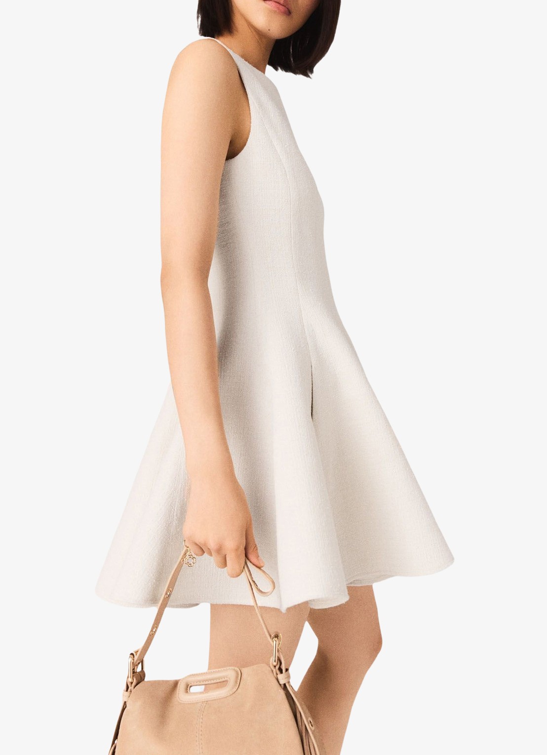 Maje Mini jurk met steekzakken - detail 2 beige