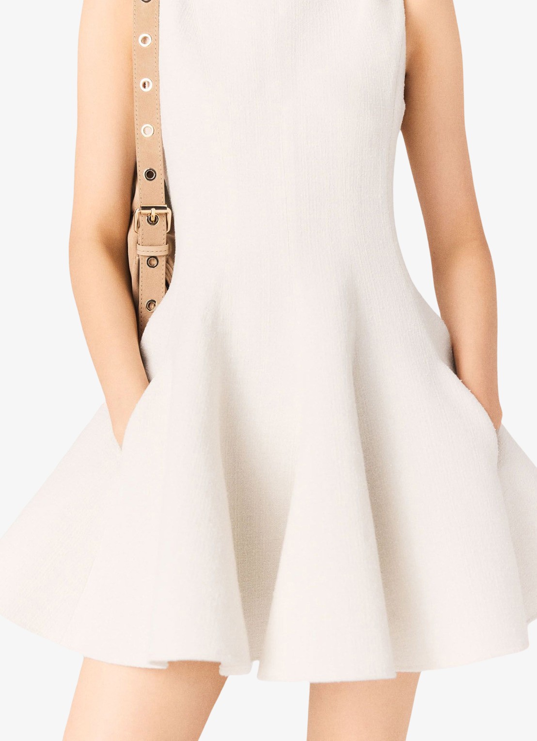 Maje Mini jurk met steekzakken - detail 4 beige