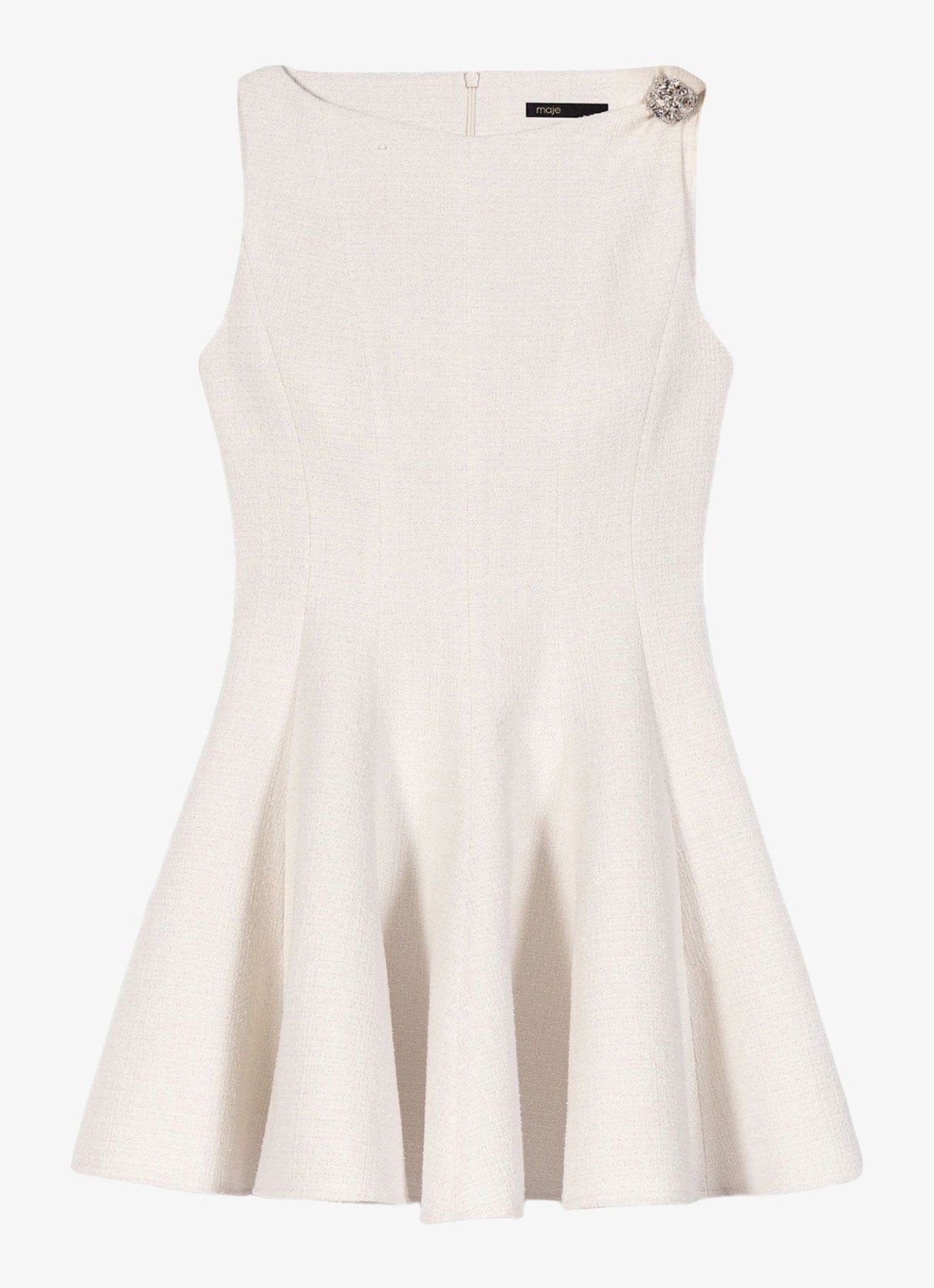 Maje Mini jurk met steekzakken - voorkant 5 beige