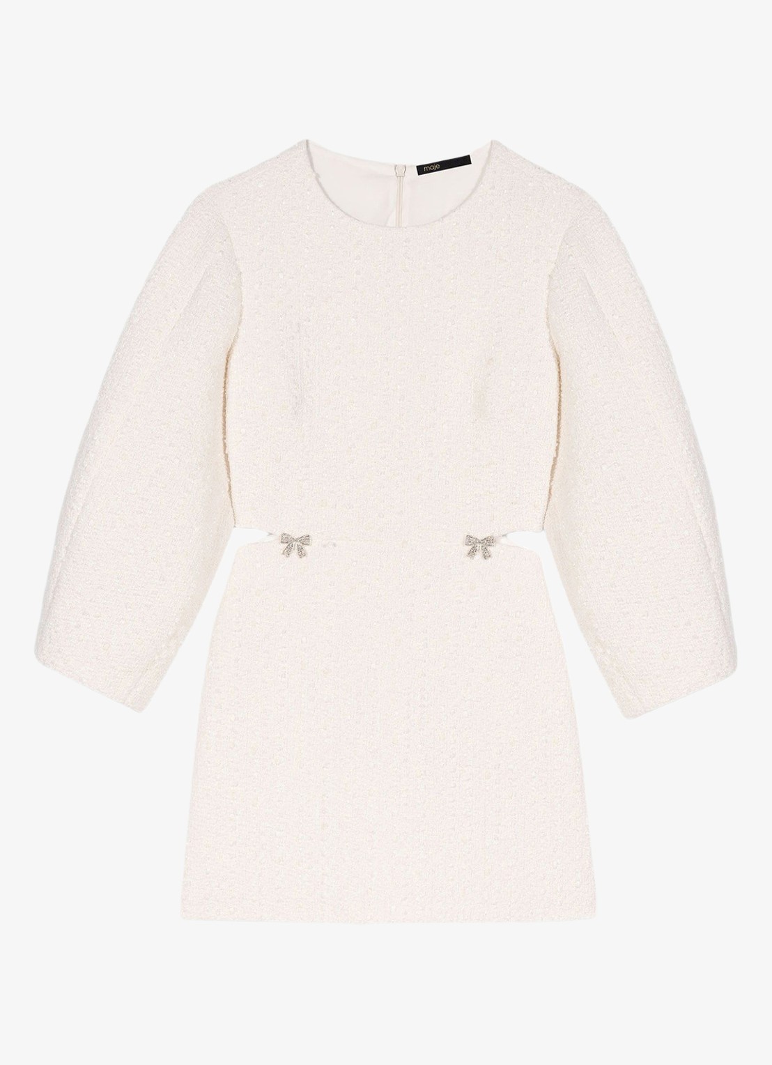 Maje Mini jurk met tweed-look - voorkant 5 creme
