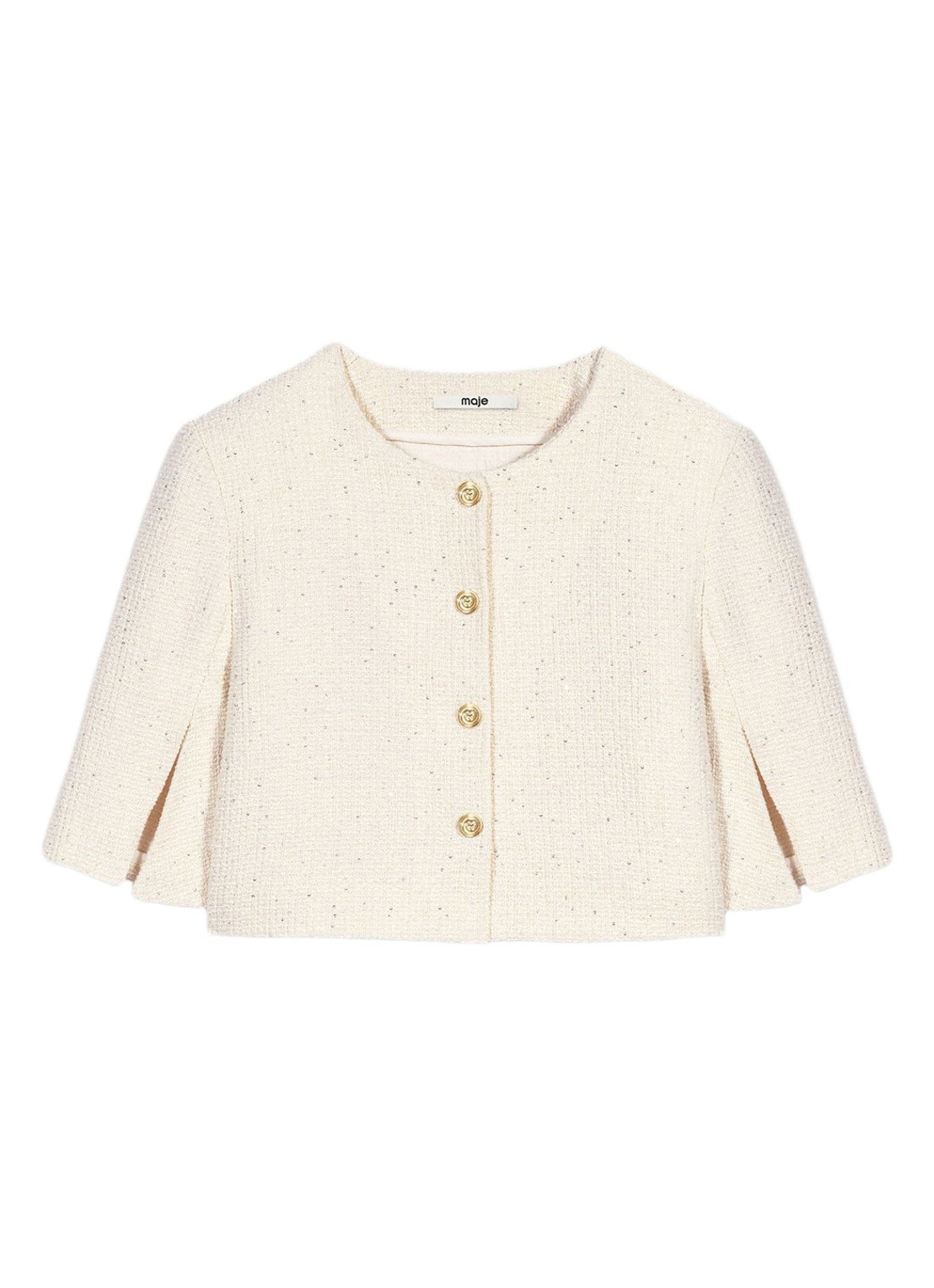 Maje Mini jurk met tweed-look - detail 3 beige