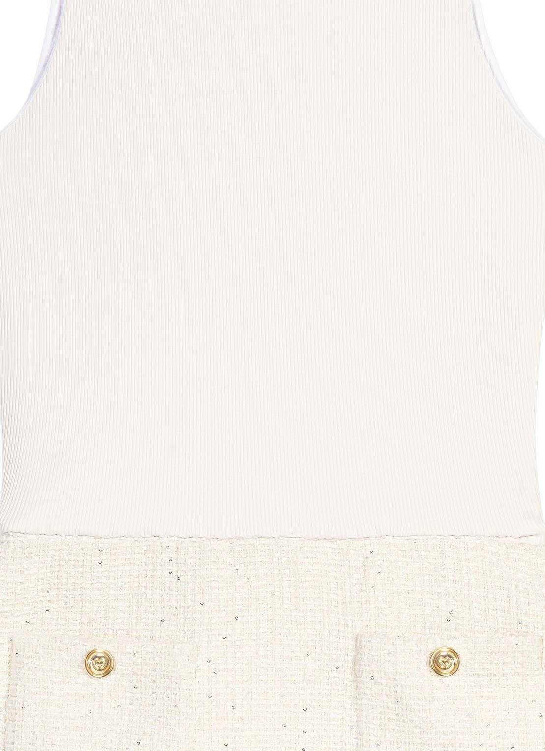 Maje Mini jurk met tweed-look - detail 5 beige