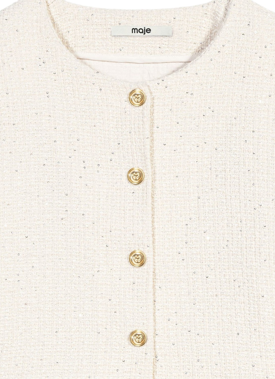 Maje Mini jurk met tweed-look - detail 6 beige