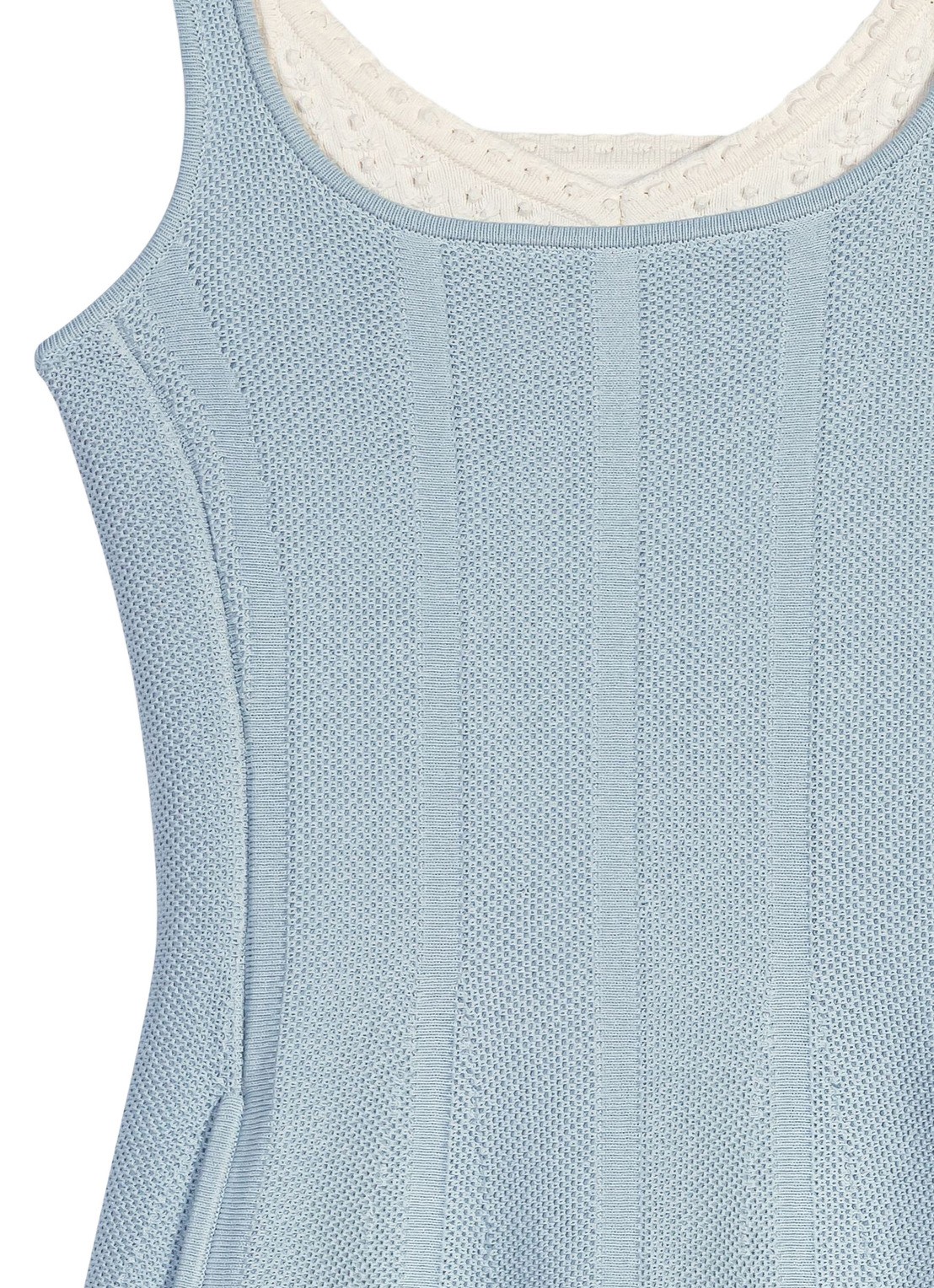 Maje Mini jurk met V-hals - detail lichtblauw