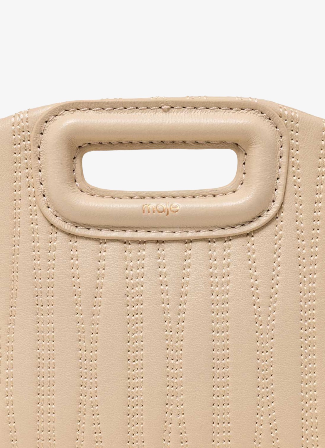 Maje Mini Miss M tas van getikte leder - detail 6 creme