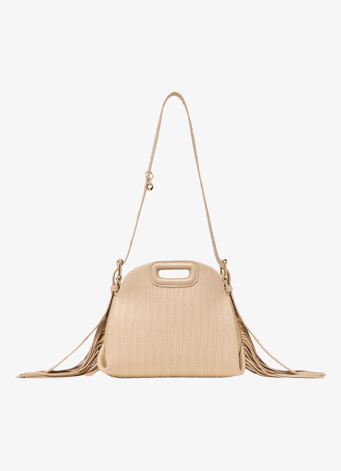 Maje Mini Miss M tas van getikte leder - voorkant 2 creme