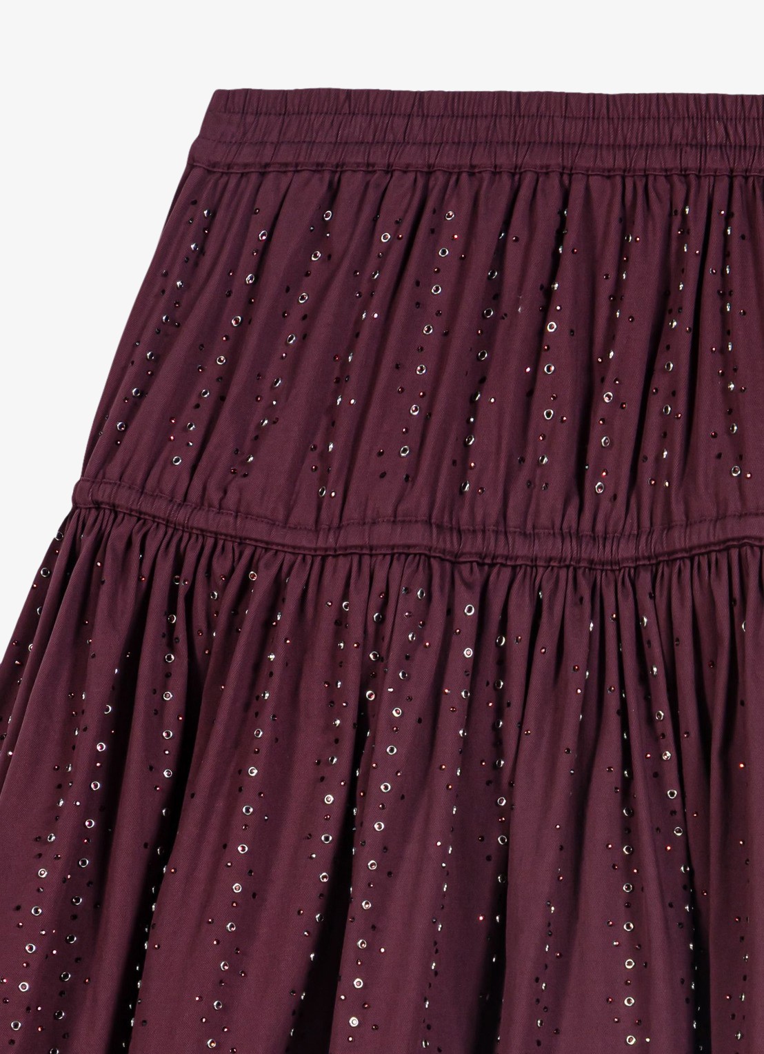 Maje Mini rok met lurex - detail 5 bordeauxrood