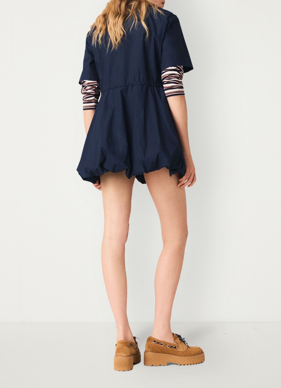 Maje Mini tuniekjurk met trekkoord - achterkant 8 blauw