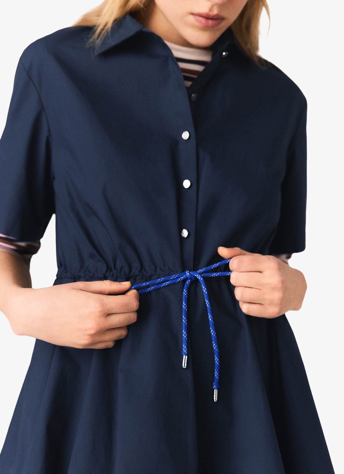 Maje Mini tuniekjurk met trekkoord - detail 2 blauw