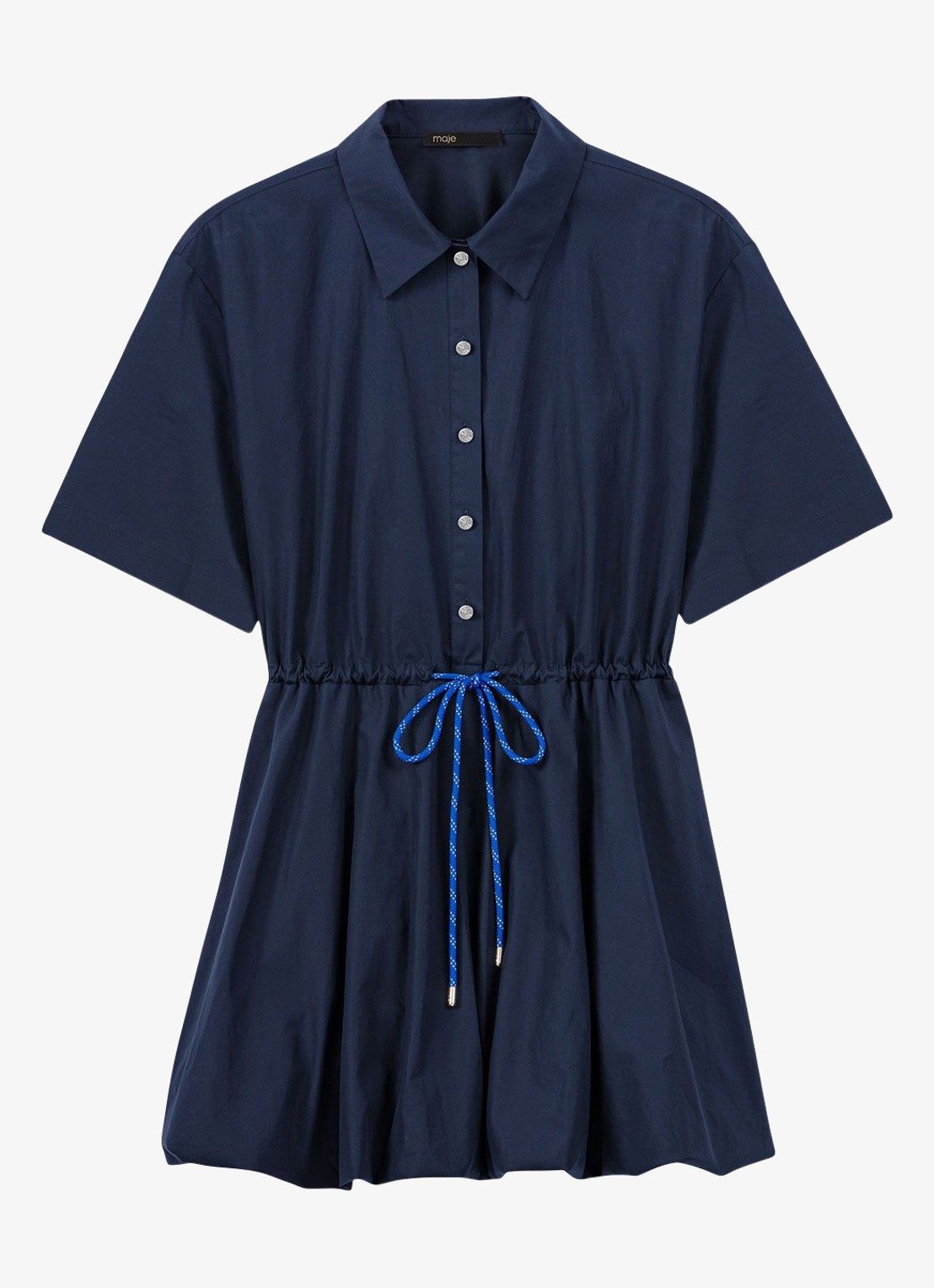 Maje Mini tuniekjurk met trekkoord - voorkant 6 blauw