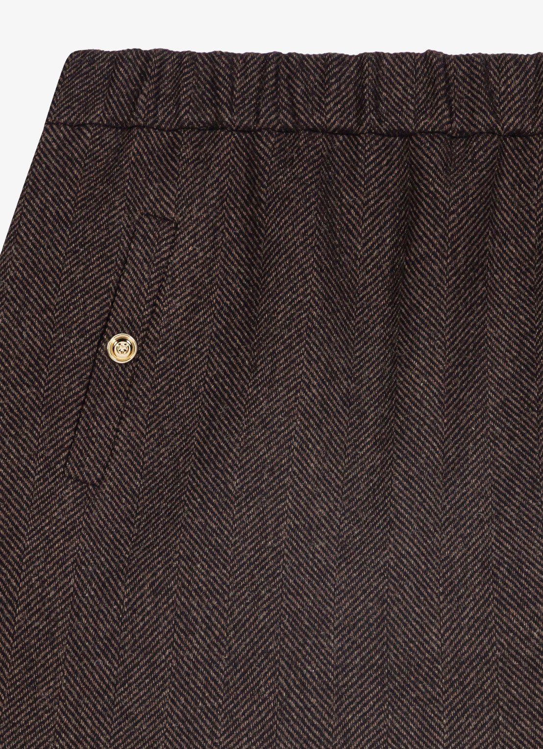 Maje Minirok in wolblend - detail donkerbruin