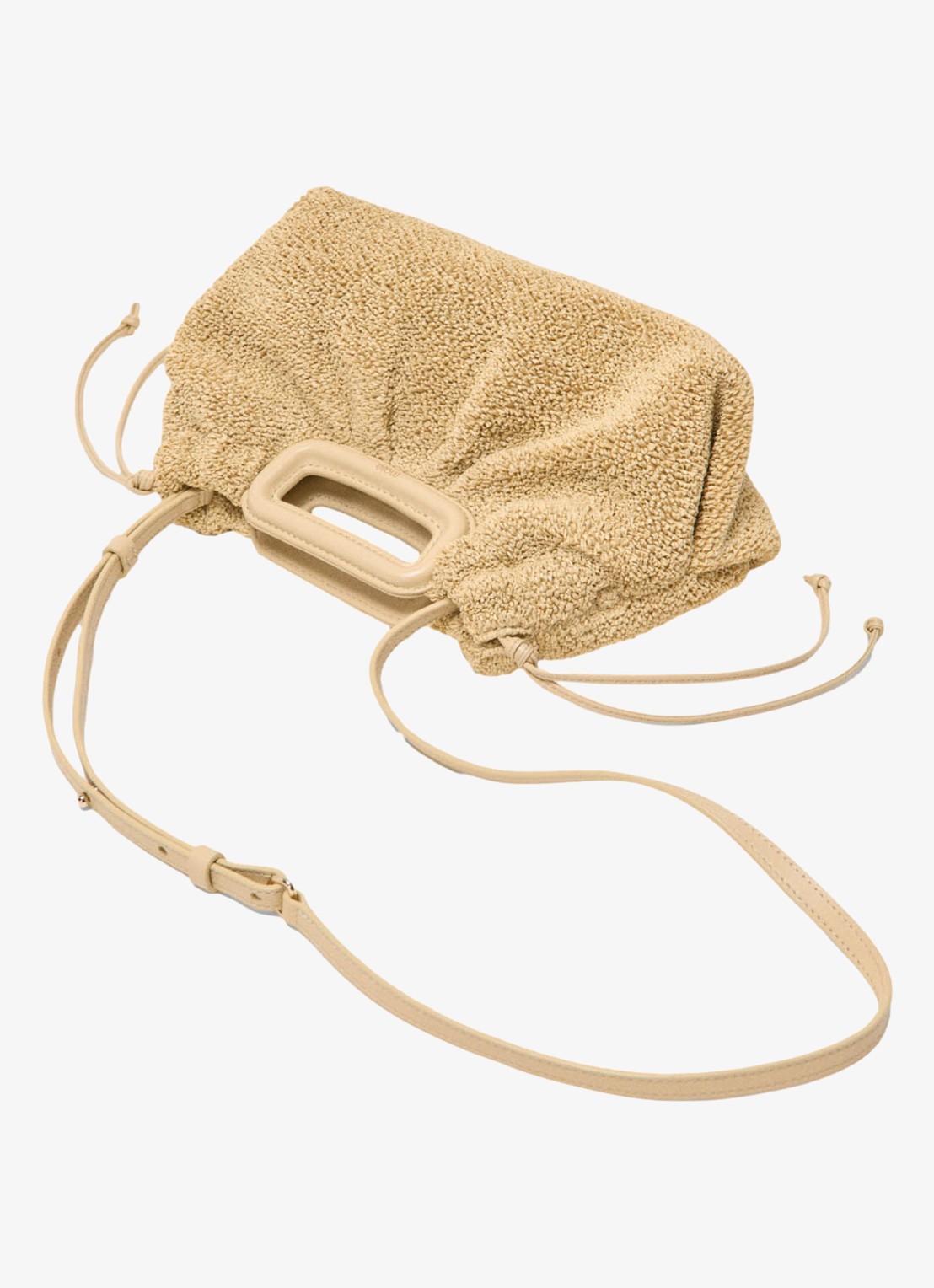 Maje Mipli handtas met structuur en afneembare schouderriem - detail 3 beige