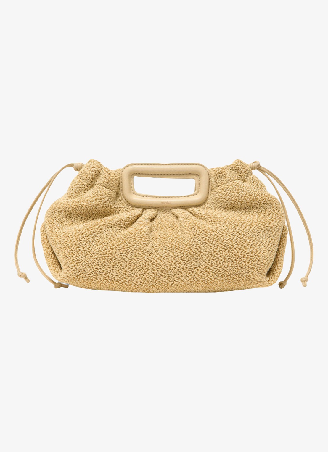 Maje Mipli handtas met structuur en afneembare schouderriem - voorkant beige