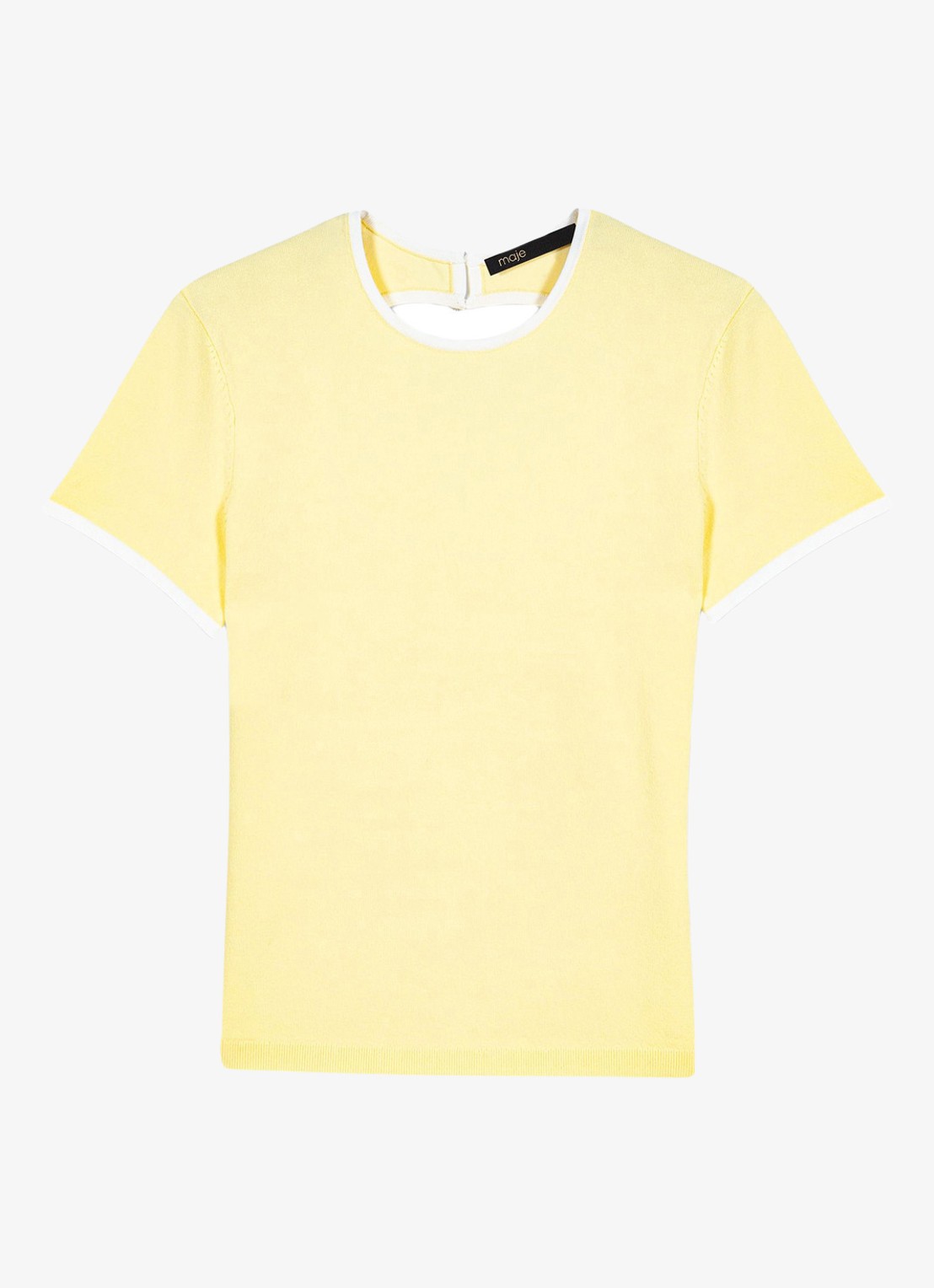 Maje Mipose T-shirt met cut-out detail - voorkant 7 licht geel
