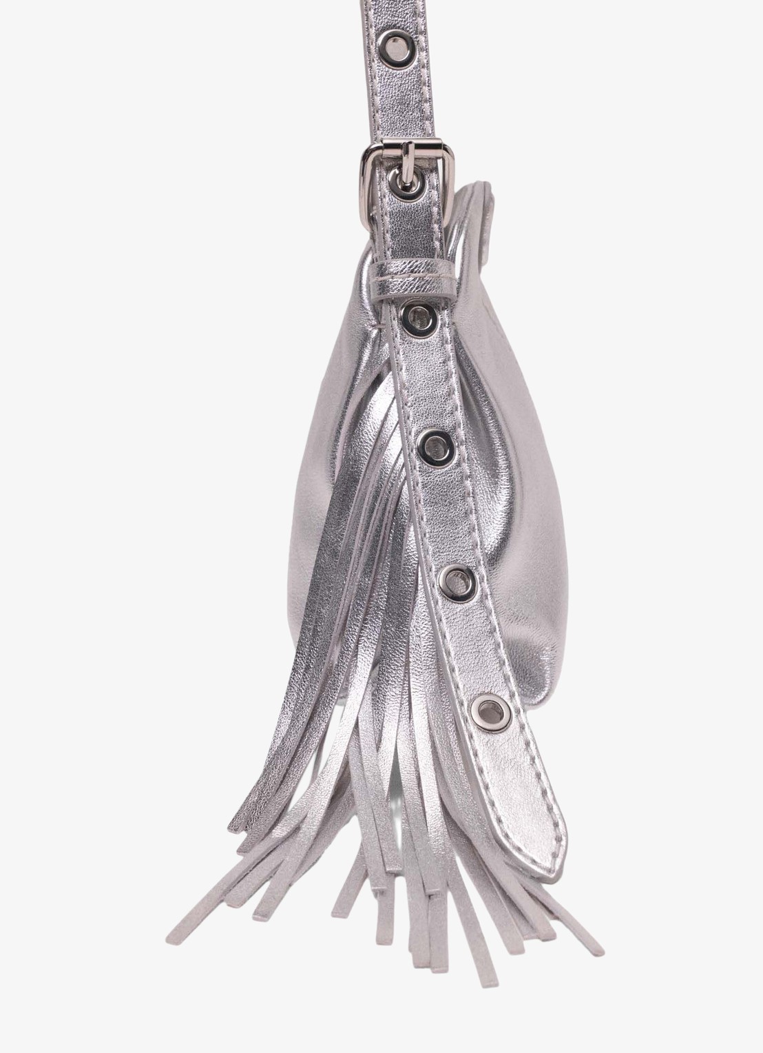 Maje Miss M handtas van schapenleer met afneembare schouderriem - detail 2 zilver
