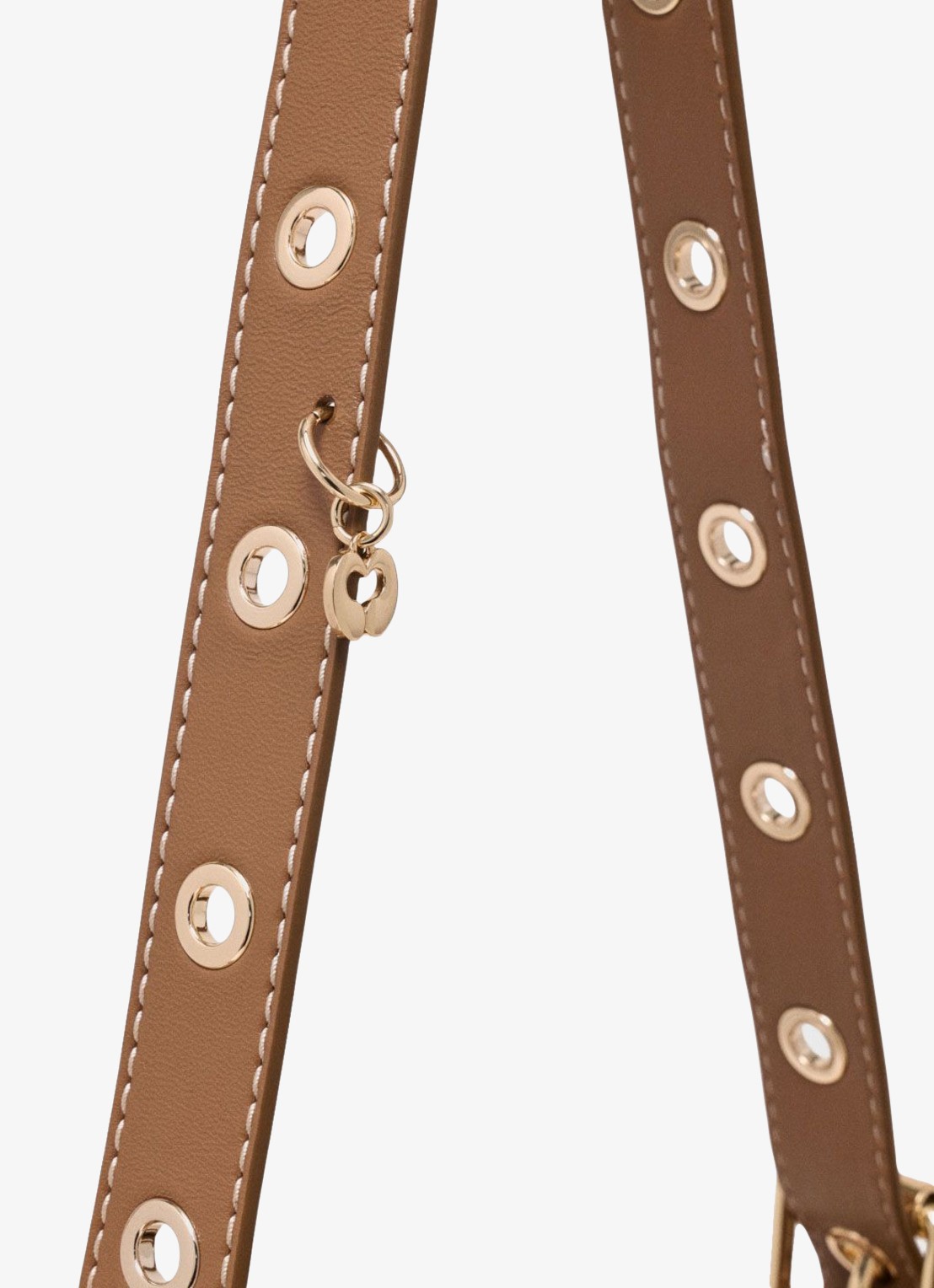 Maje Miss M Mini tas van canvas en leer - detail 3 moca / wit