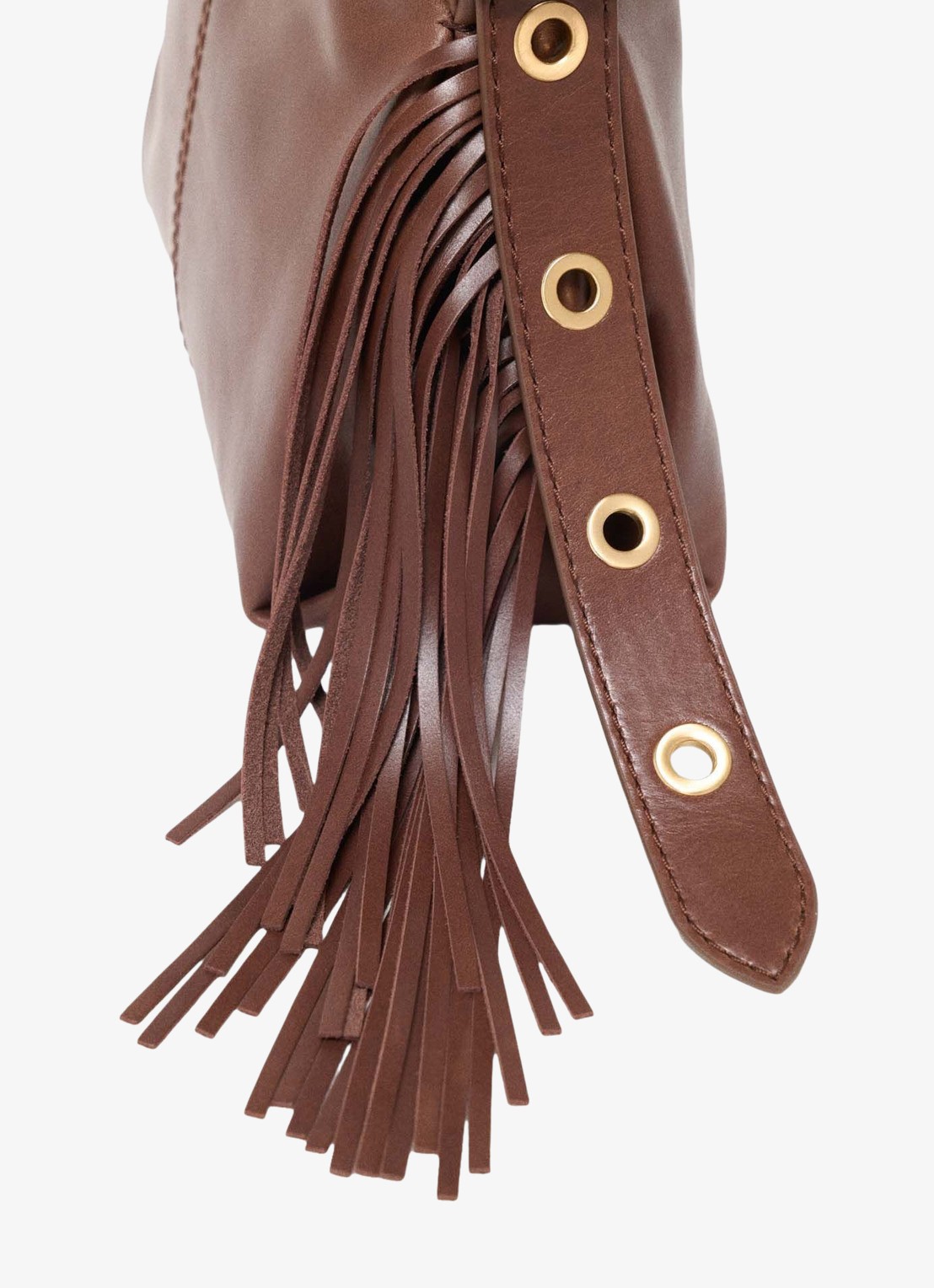 Maje Miss M Mini Vintage City schoudertas van leer - detail 2 bruin