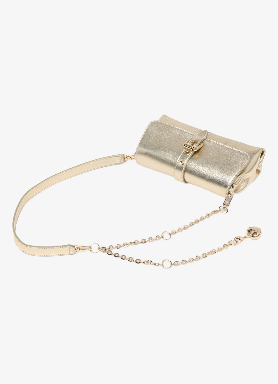 Maje Miss M Walkmetal crossbodytas van leer met metallic finish - detail 6 goud