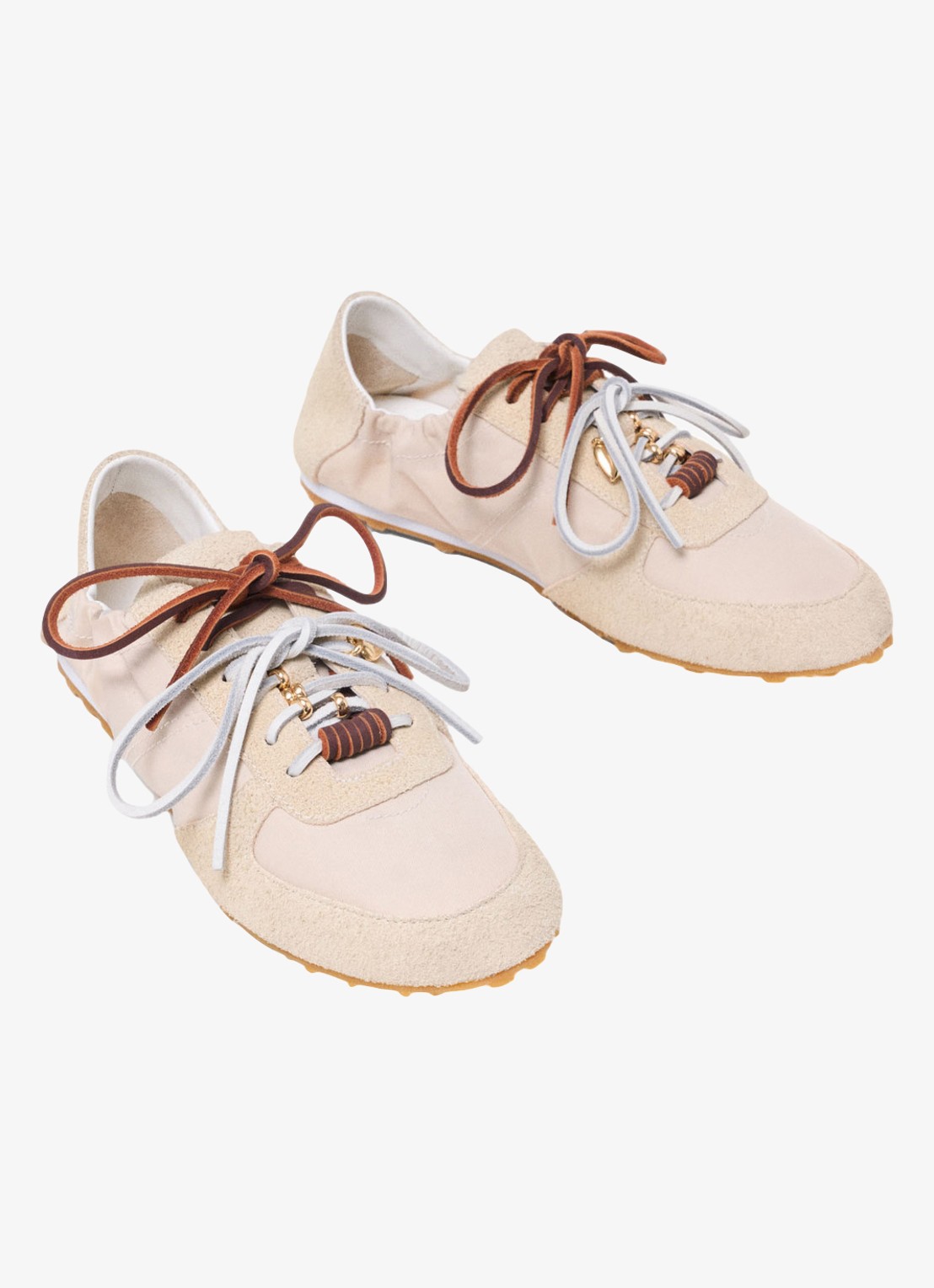 Maje Nylon sneakers met meerdere veters - detail 5 wit
