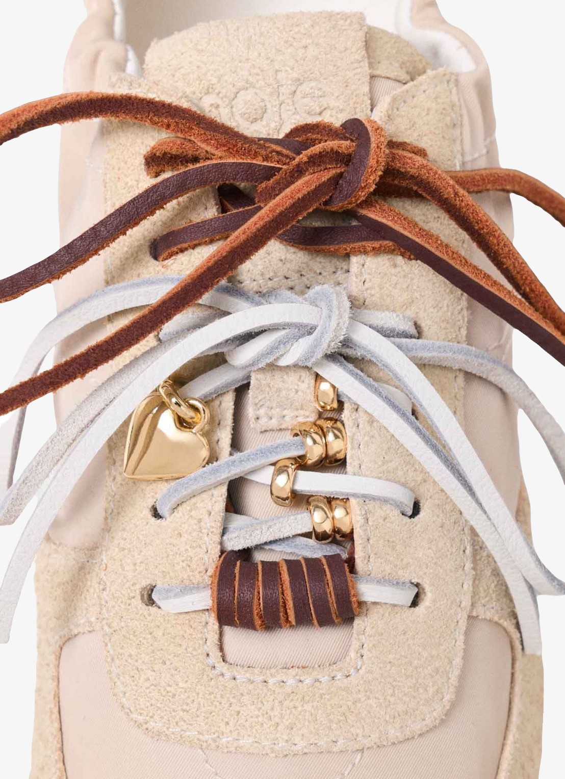 Maje Nylon sneakers met meerdere veters - voorkant 2 wit