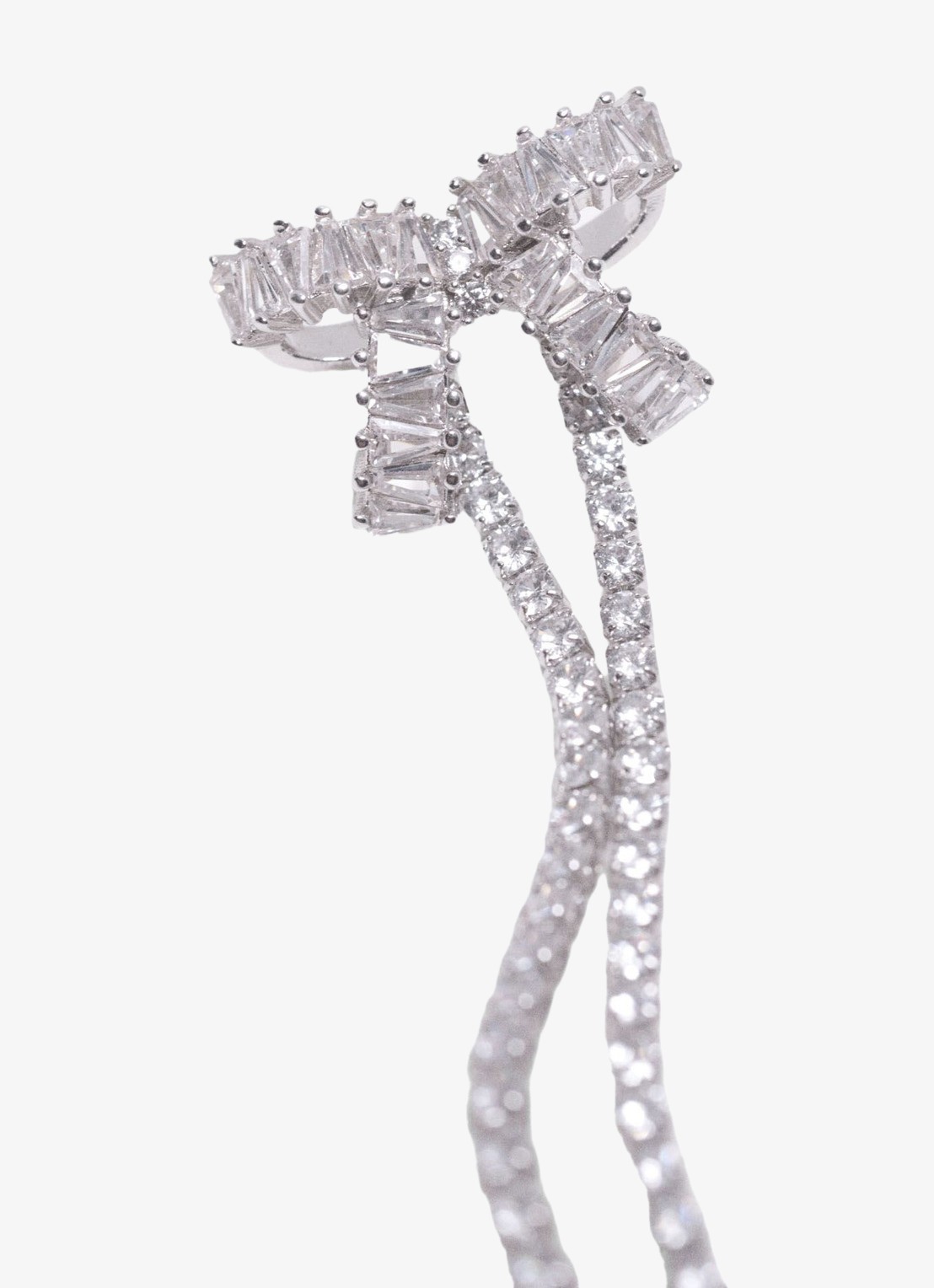 Maje Oorhangers met zirkonia - achterkant zilver