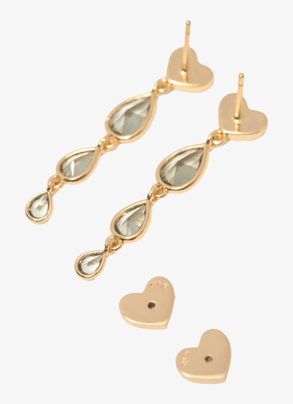Maje Oorstekers met zirkonia - detail 6 goud