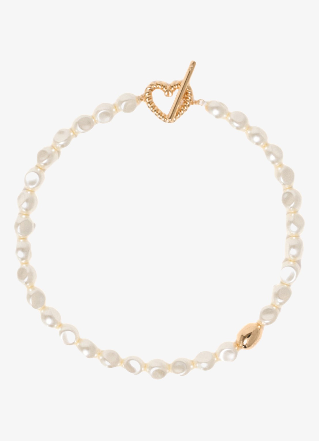 Maje Parel choker ketting - voorkant goud