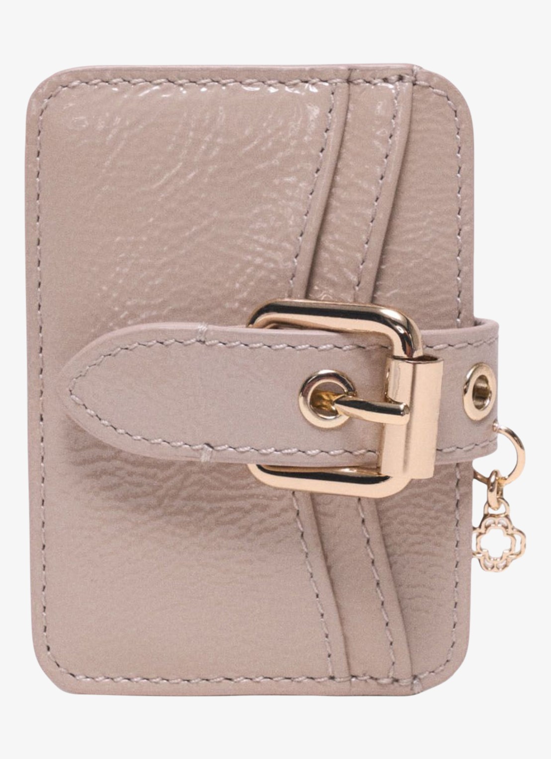 Maje Pasjeshouder van leer - detail beige