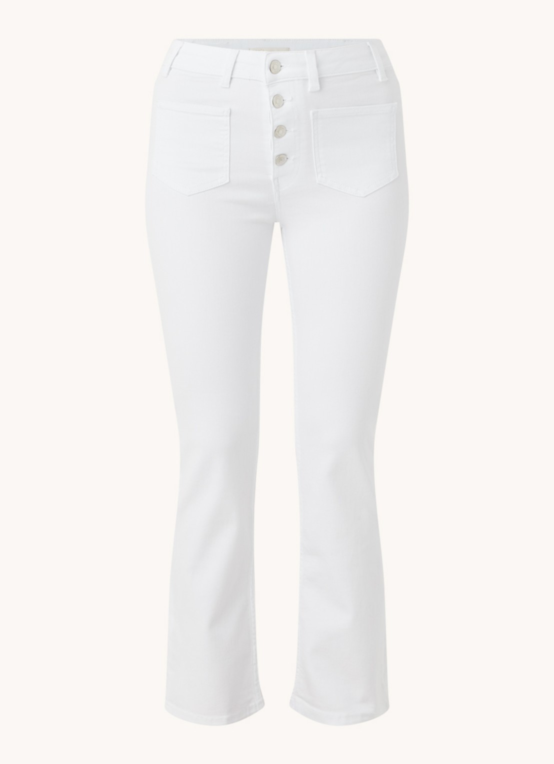 Maje Passiona high waist slim fit jeans van biologisch katoen - voorkant 2 wit