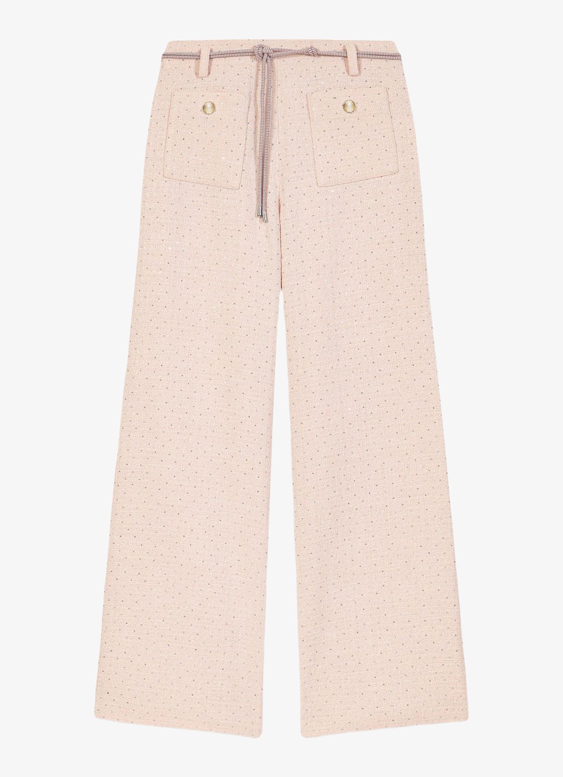 Maje Pillona loose fit broek met strass en opgestikte zakken - voorkant 5 lichtroze