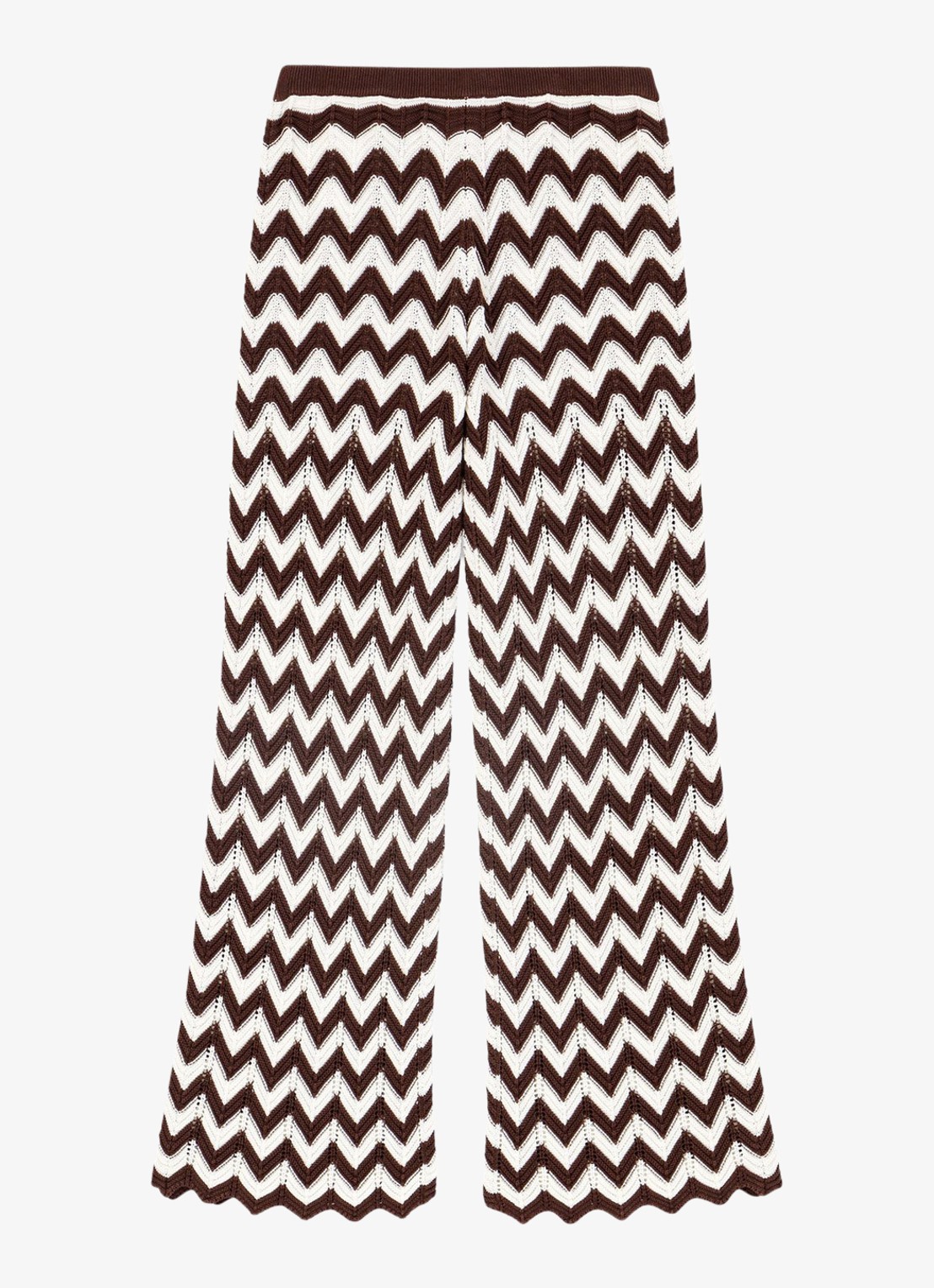 Maje Pirio loose fit broek met grafisch dessin  - voorkant bruin