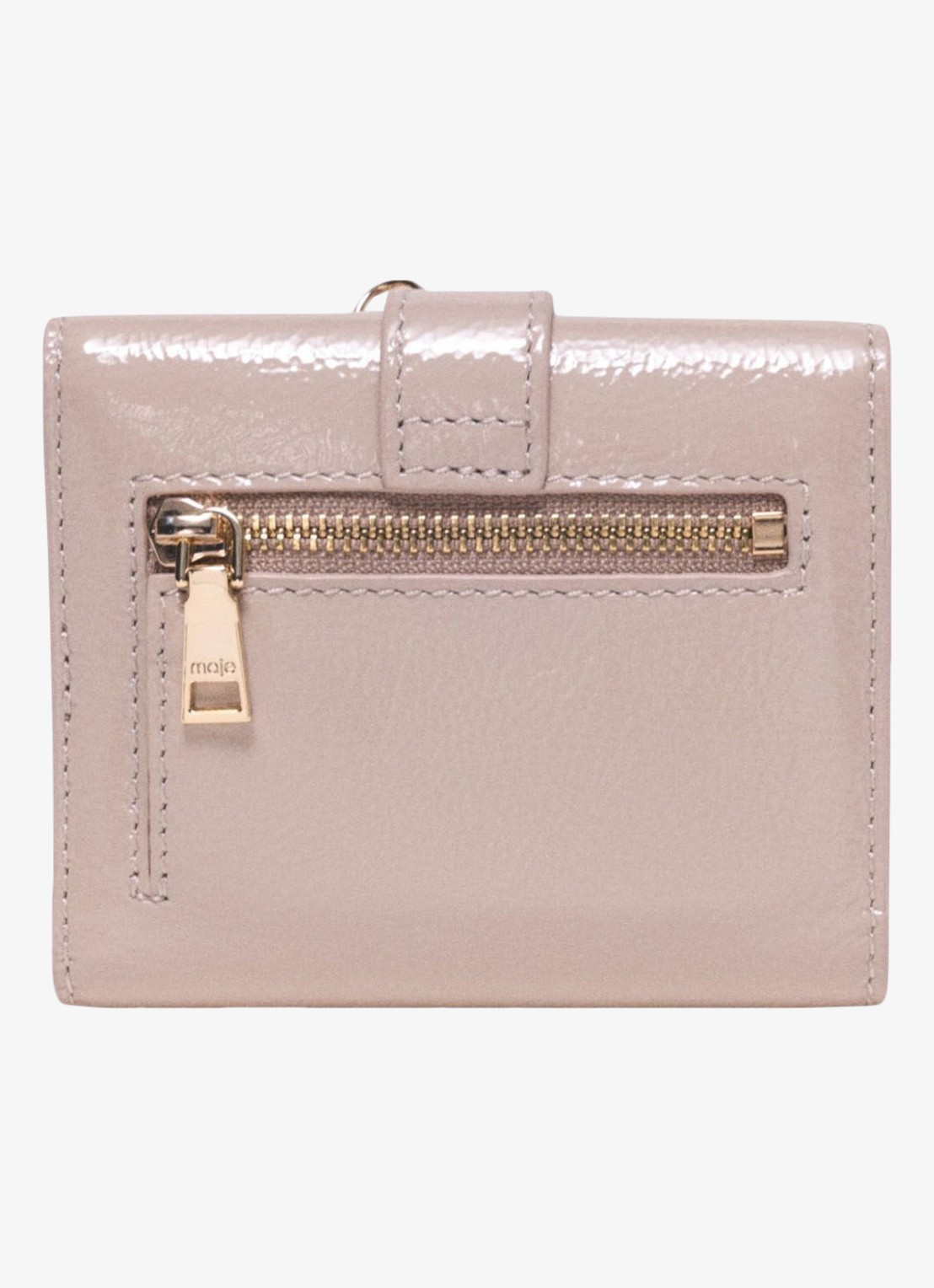 Maje Portemonnee van leer - detail 3 beige