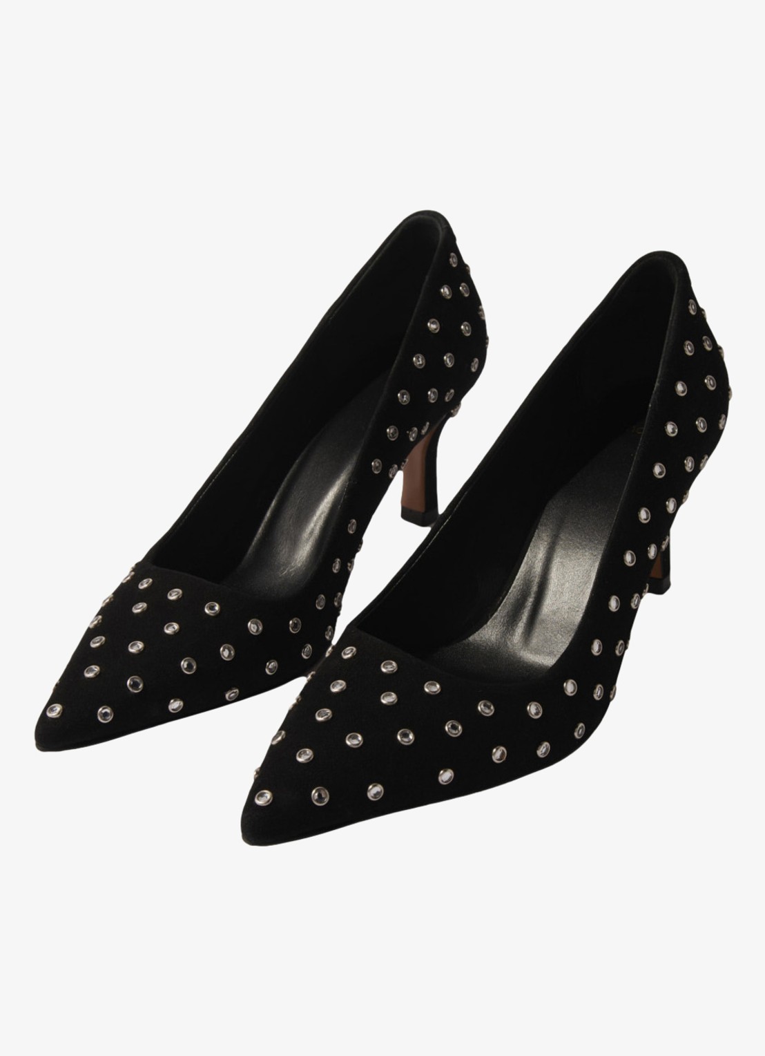 Maje Pump van geitenleer met studs - voorkant 2 jeans
