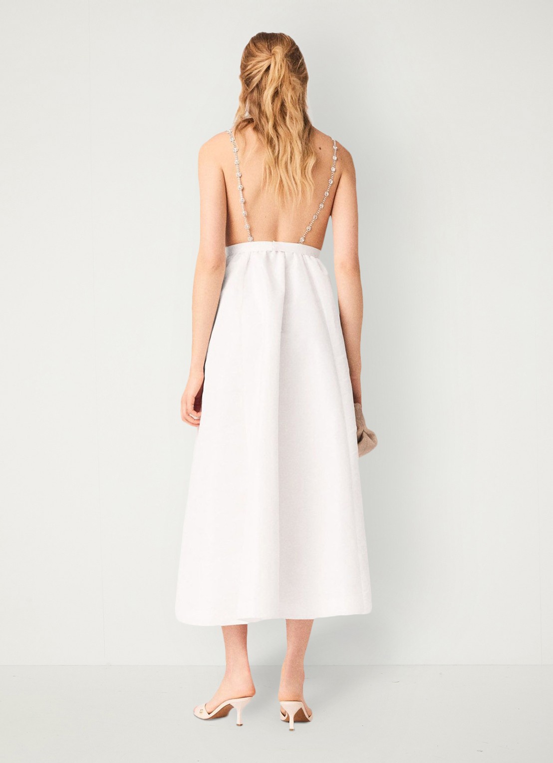 Maje Rapassa midi jurk met strass - achterkant wit