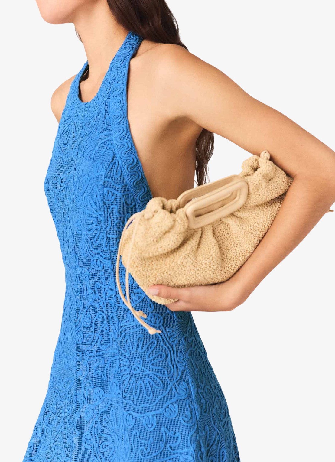 Maje Raros midi jurk met borduring - detail 4 donkerblauw