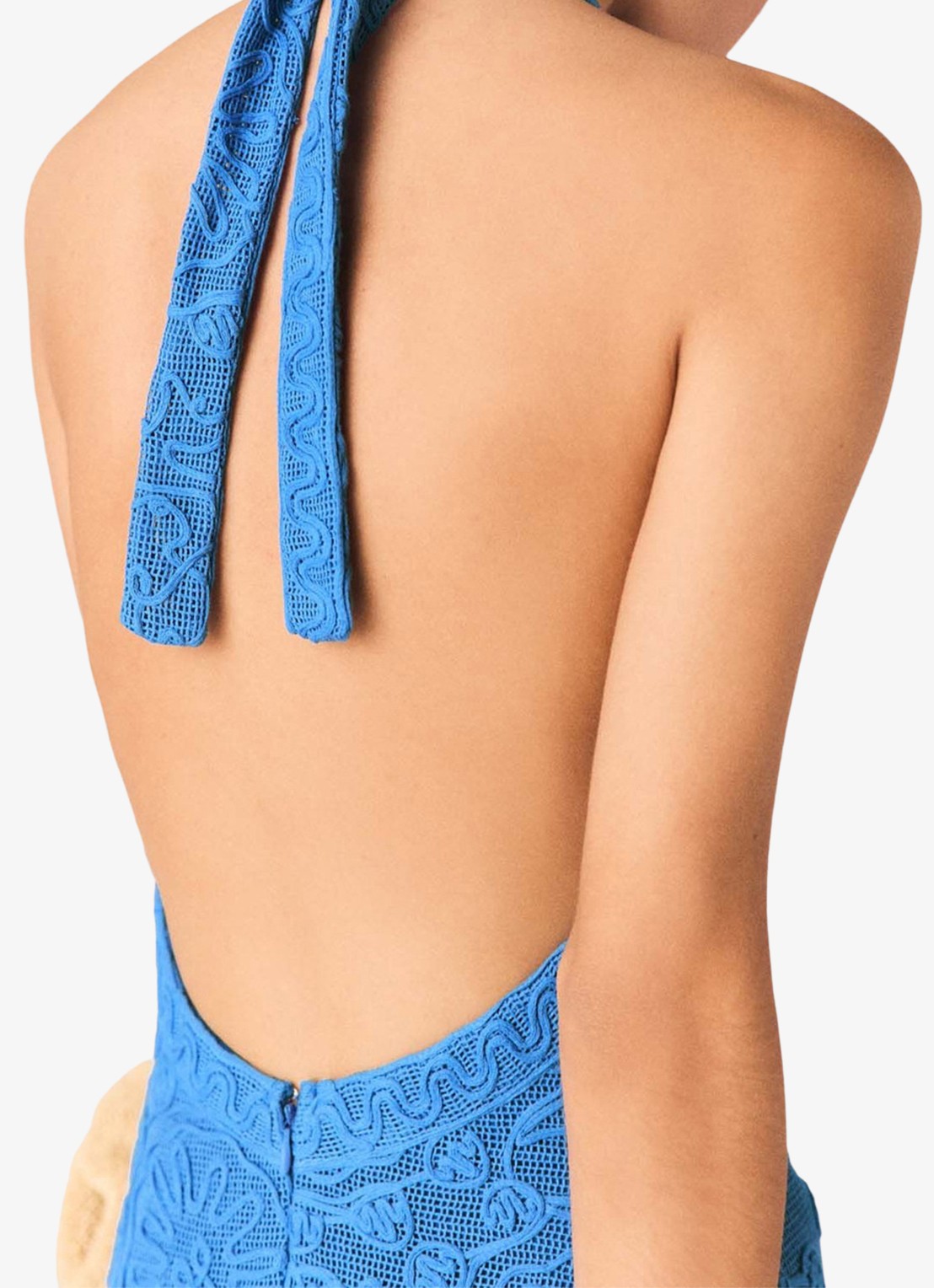 Maje Raros midi jurk met borduring - detail 5 donkerblauw