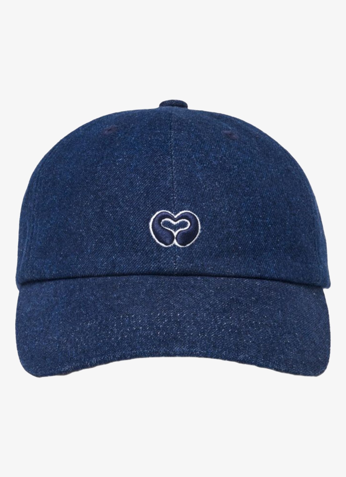 Maje Raw denim pet met logo - voorkant 5 marineblauw