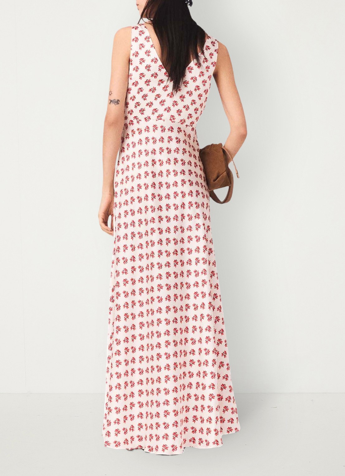 Maje Renisity midi jurk met print  - achterkant 8 rood