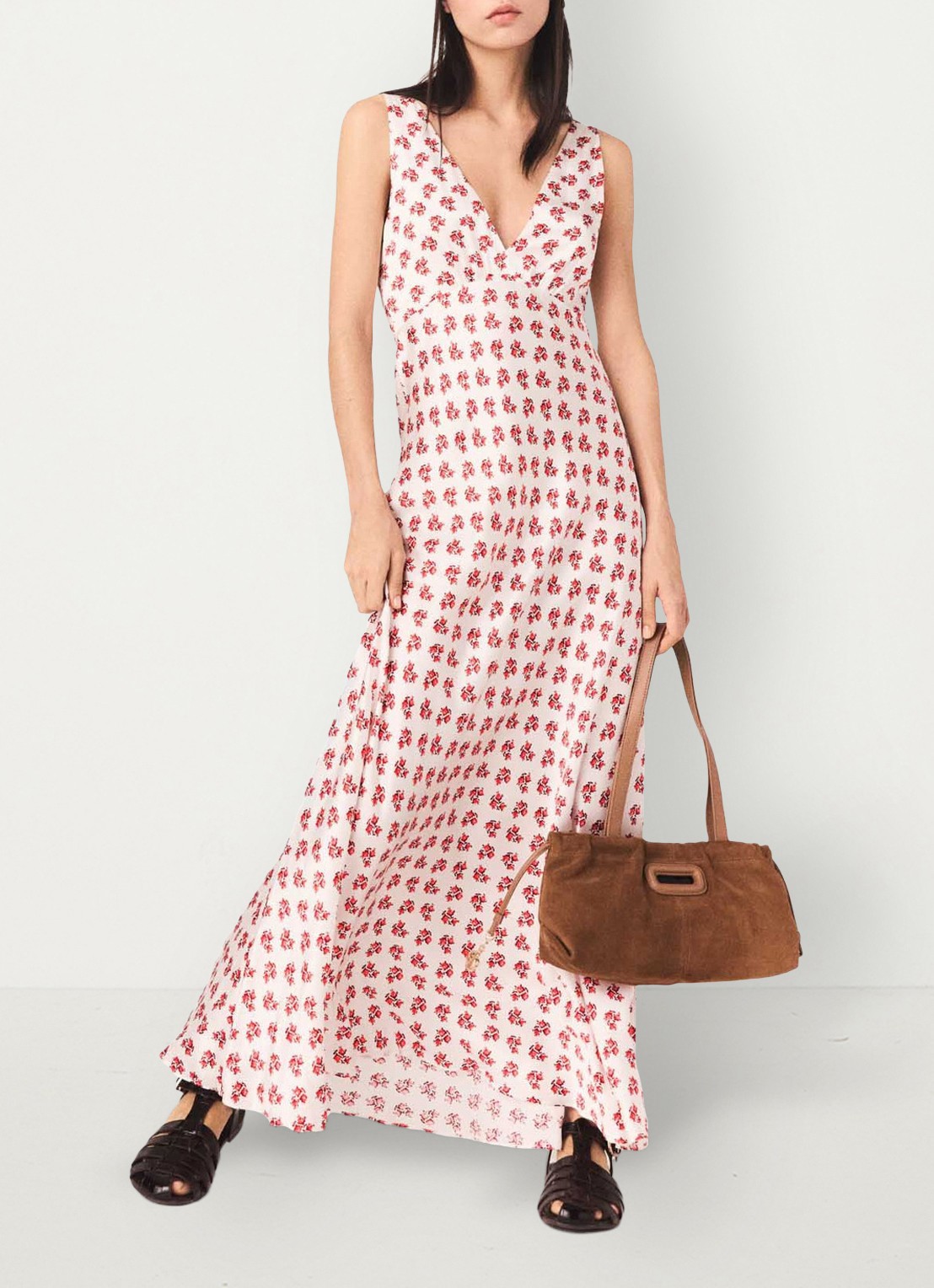 Maje Renisity midi jurk met print  - detail 4 rood