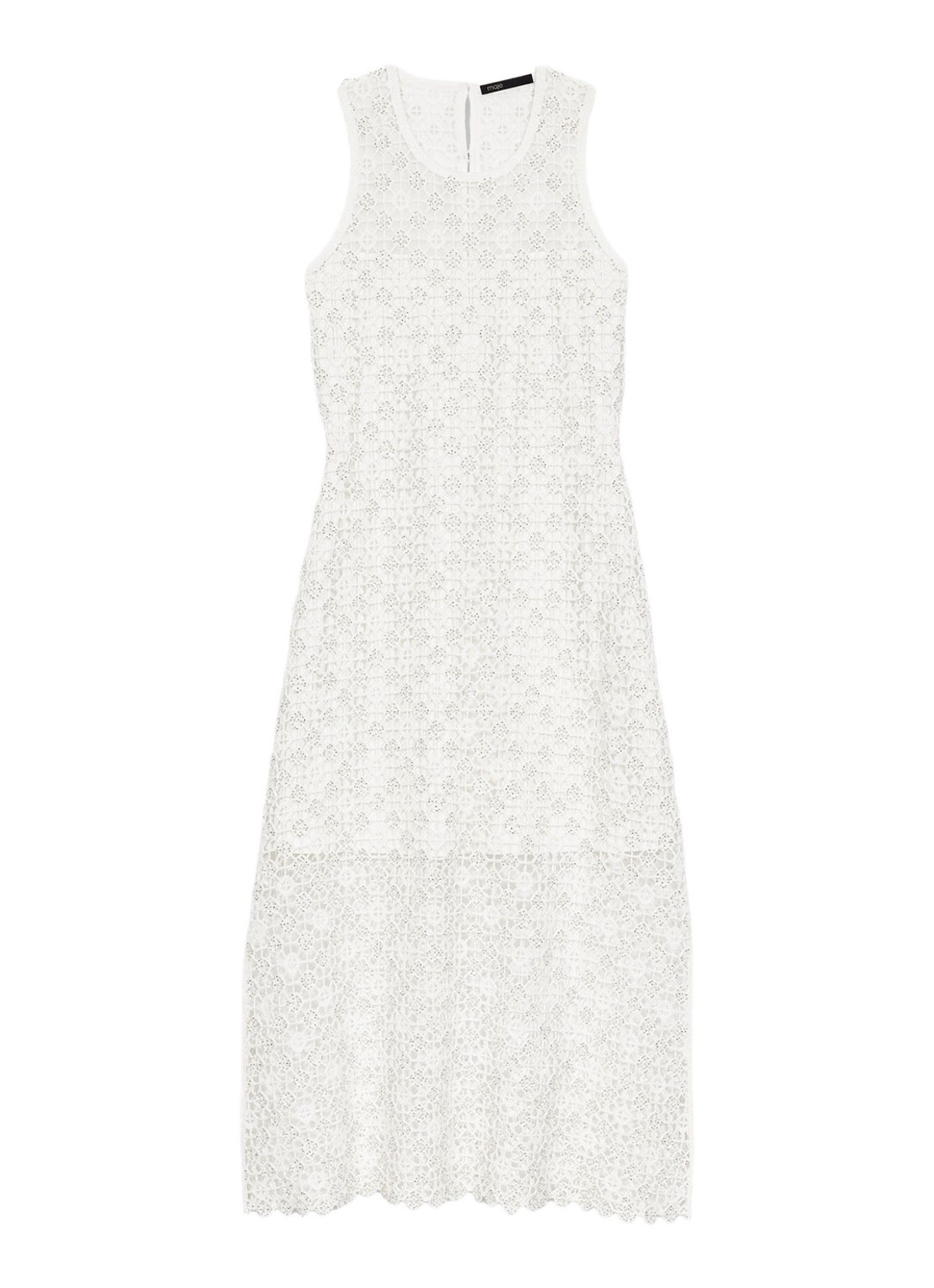 Maje Resilla midi jurk met broderie - voorkant 5 wit