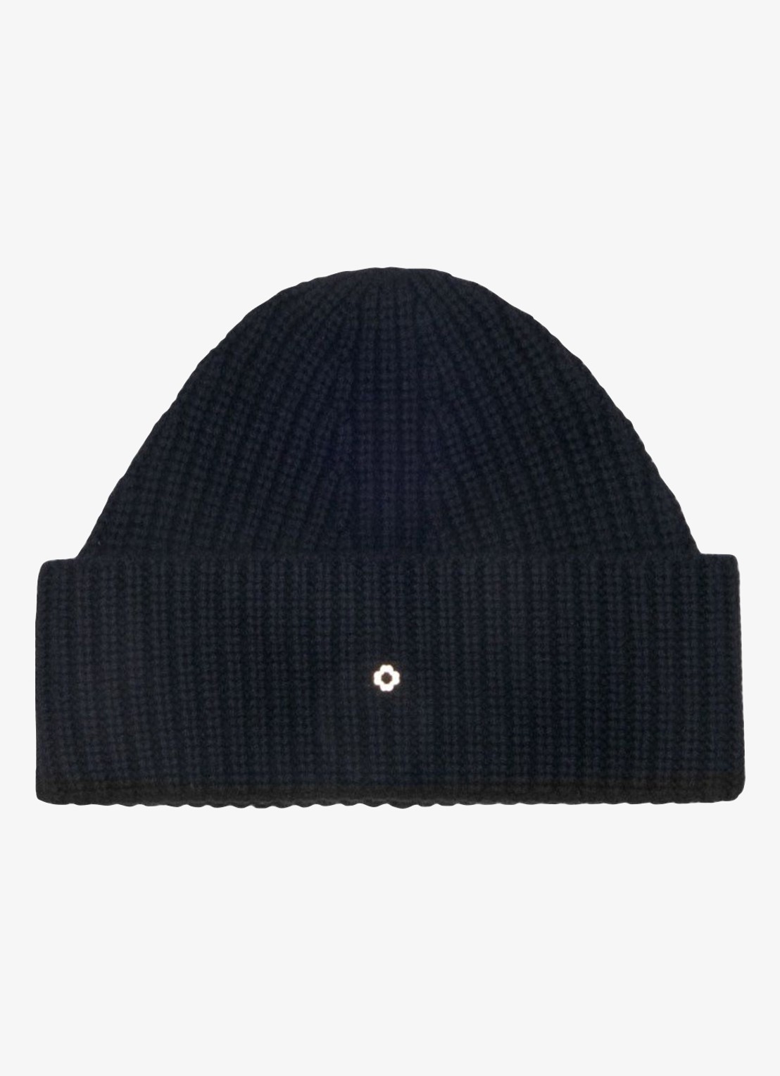 Maje Ribgebreide muts in kasjmierblend met logo - voorkant 4 jeans