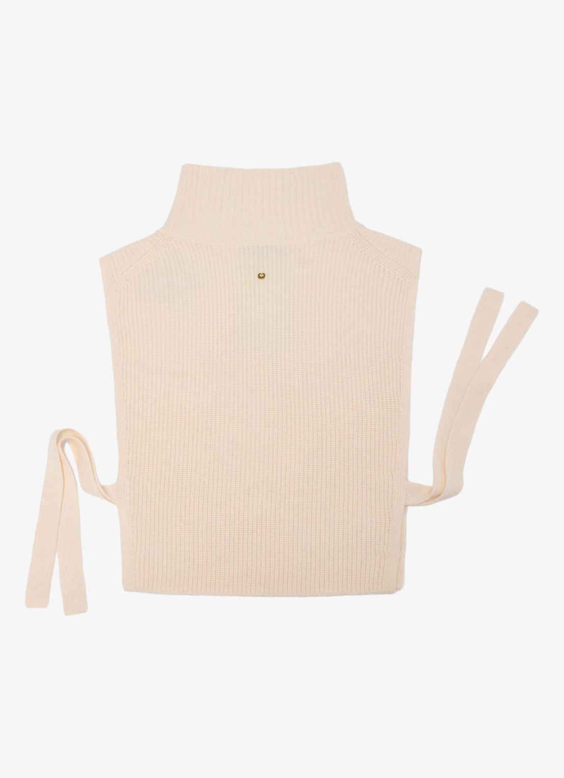 Maje Ribgebreide top in kasjmierblend met col - detail 5 beige