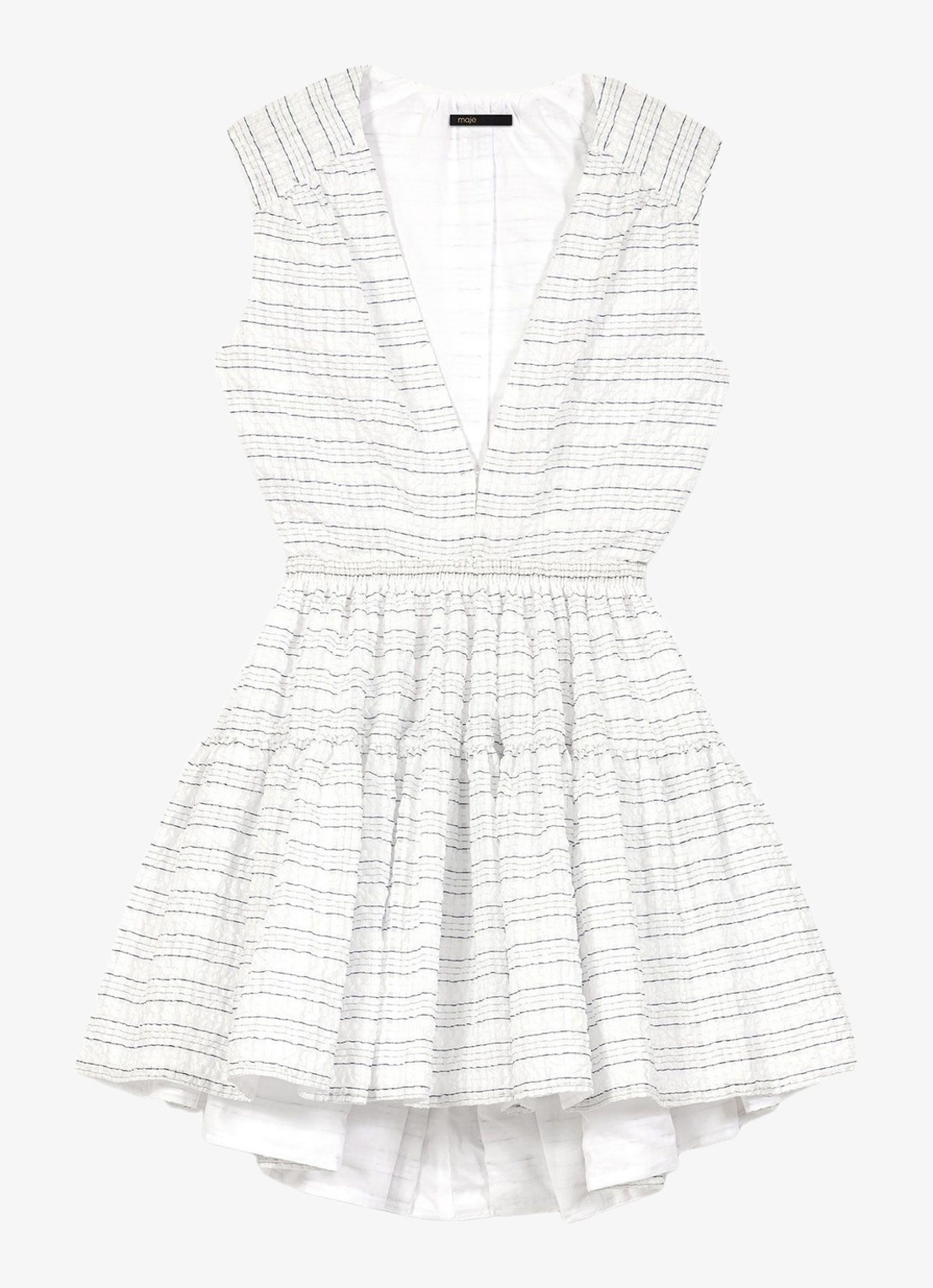 Maje Ribianco mini jurk met streepprint - voorkant 6 wit