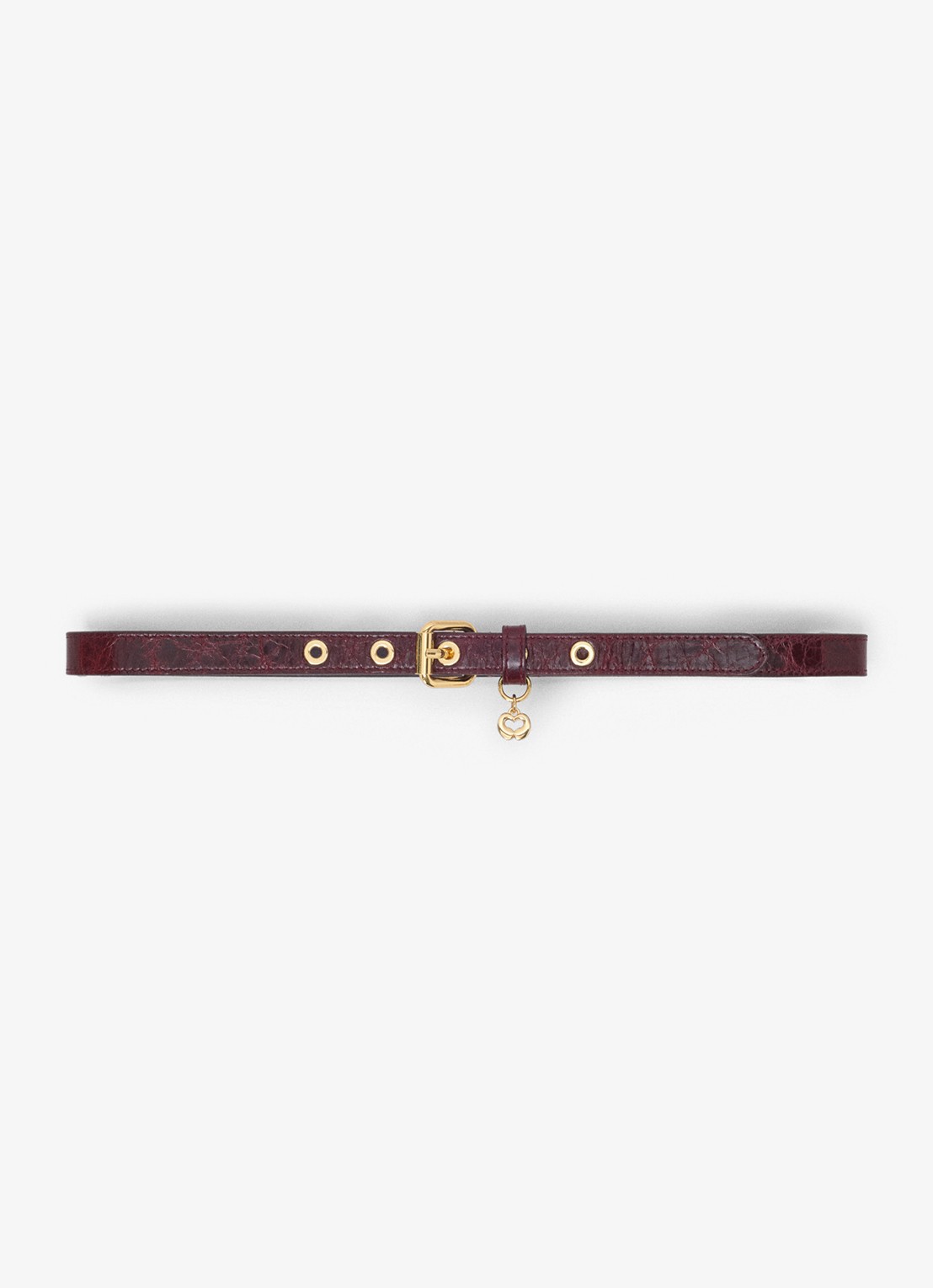 Maje Riem van koeienleer met charm - voorkant 6 bordeauxrood
