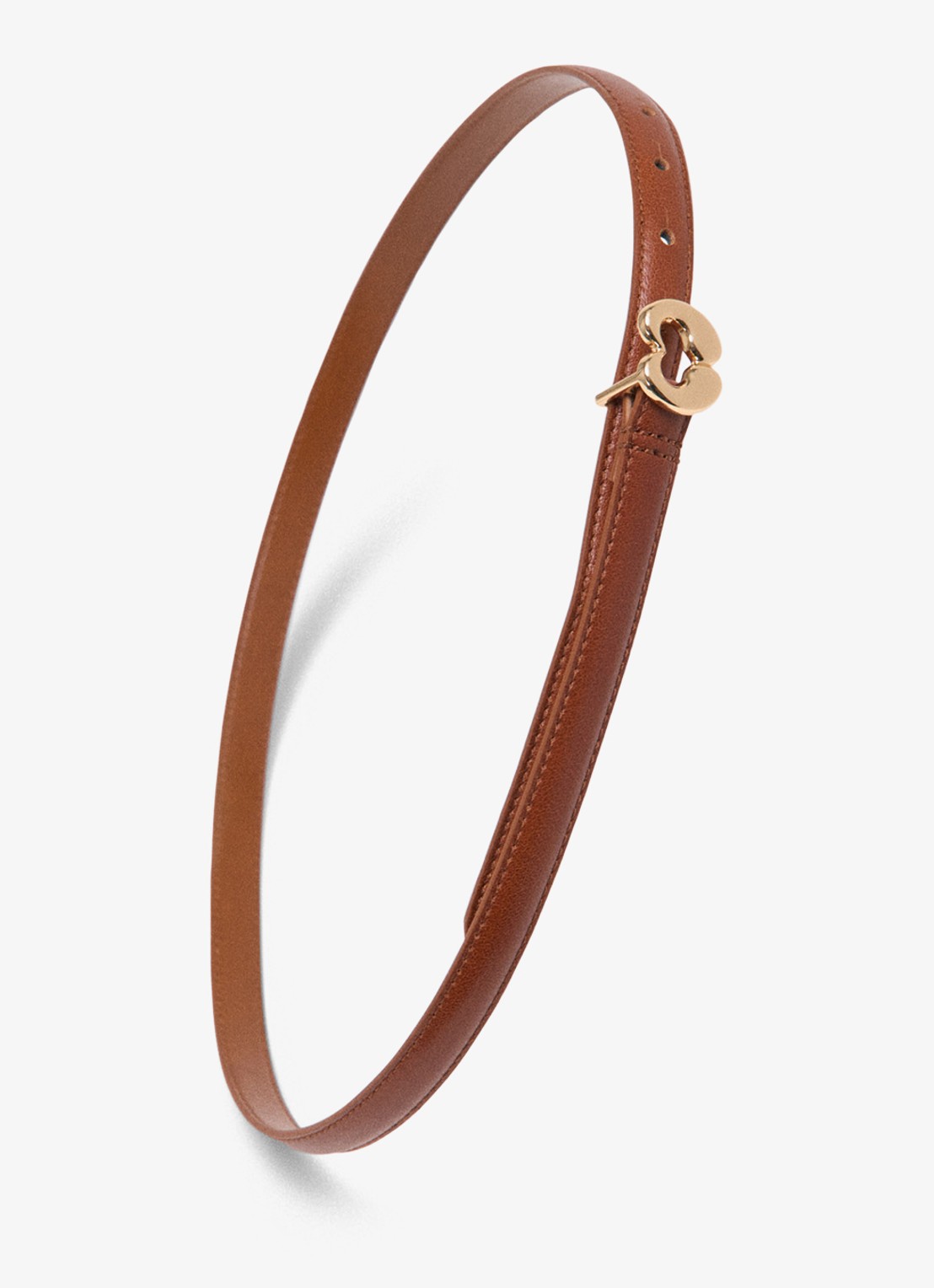Maje Riem van koeienleer met logo - detail 2 cognac