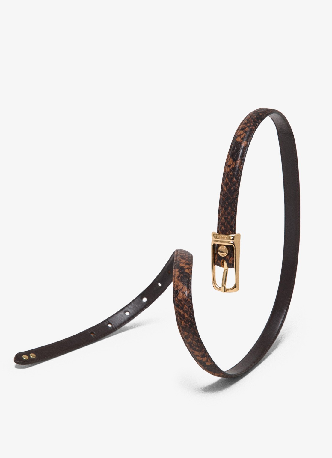 Maje Riem van koeienleer met slangenprint - detail 4 bruin