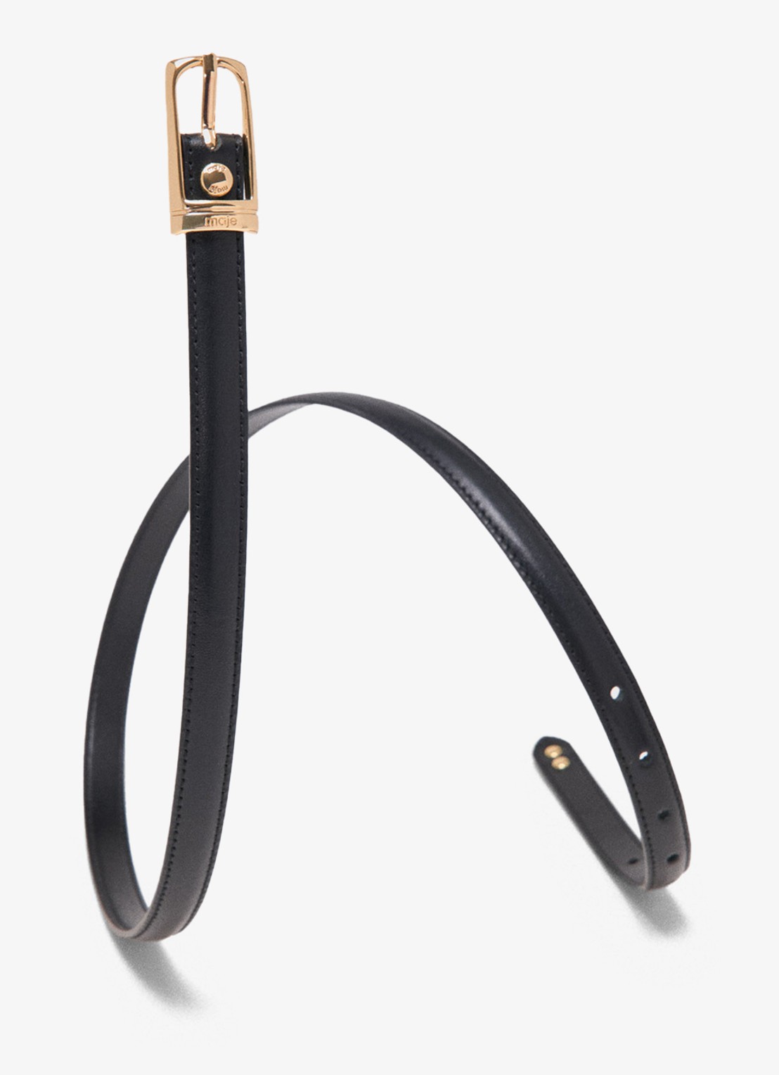 Maje Riem van koeienleer - detail jeans