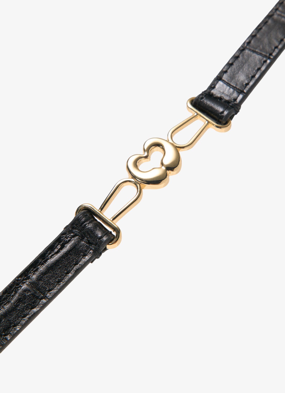 Maje Riem van leer met croco structuur - detail 4 zwart