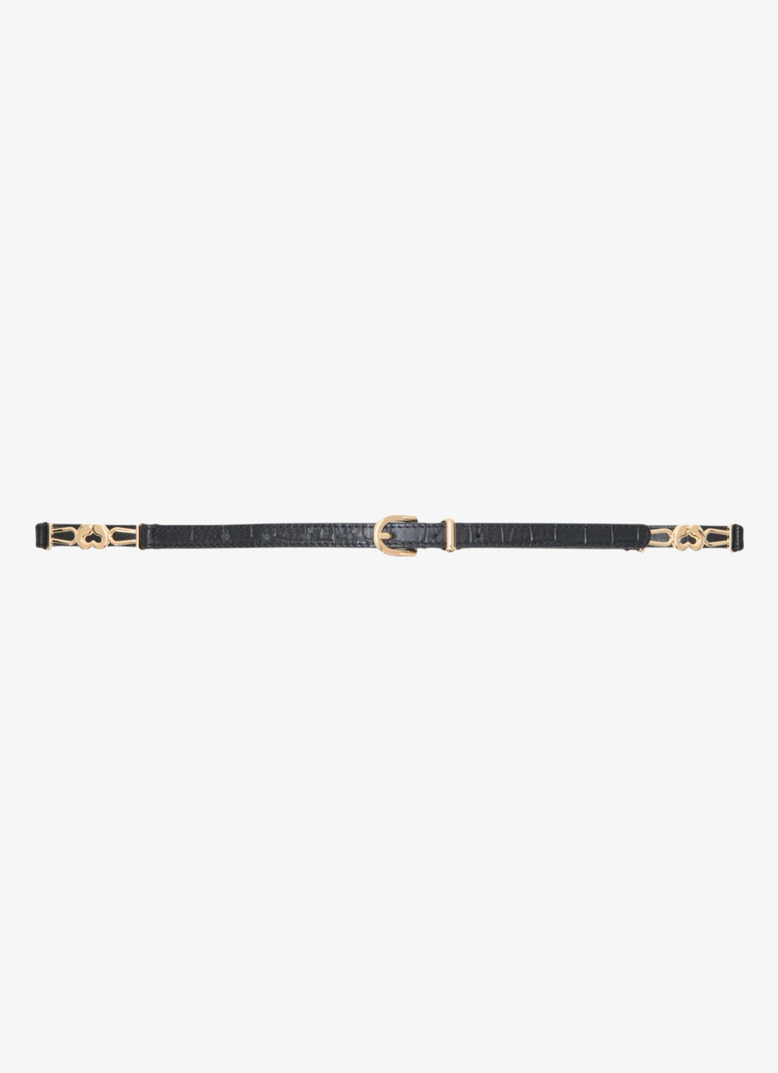 Maje Riem van leer met croco structuur - voorkant 5 zwart