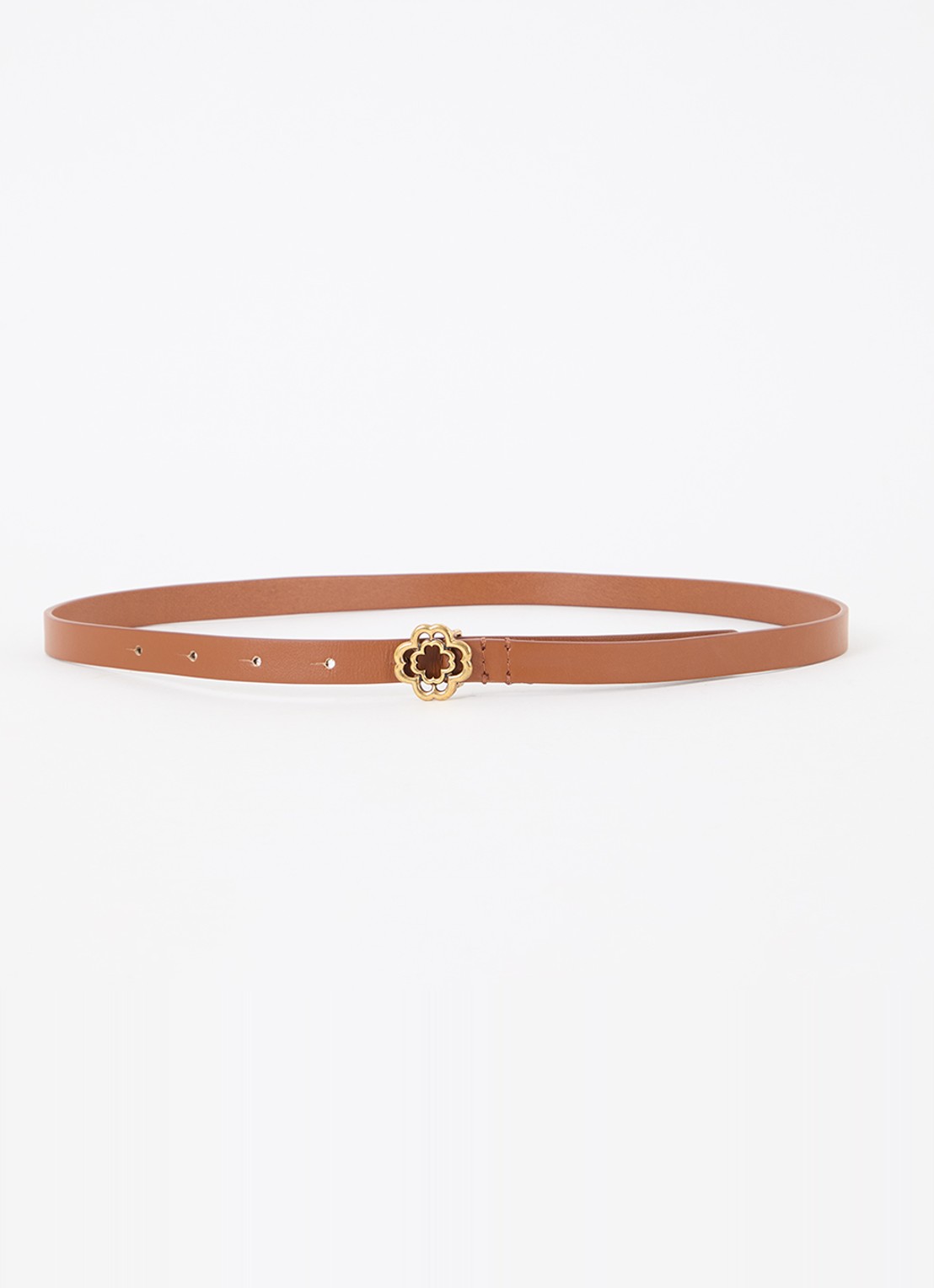 Maje Riem van leer - voorkant cognac